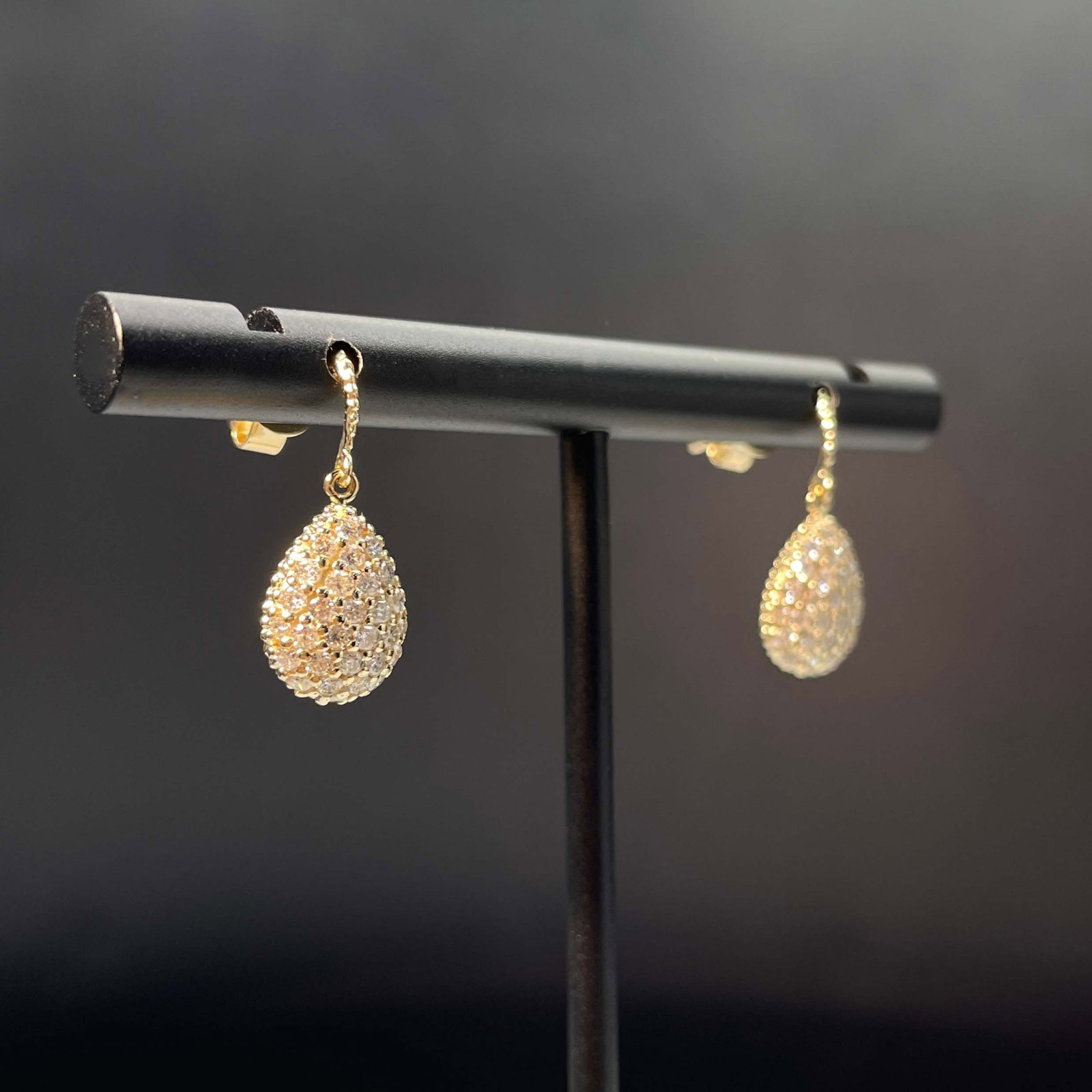 14k Gold 0.92 Ct Natural H Diamond Earrings - 3