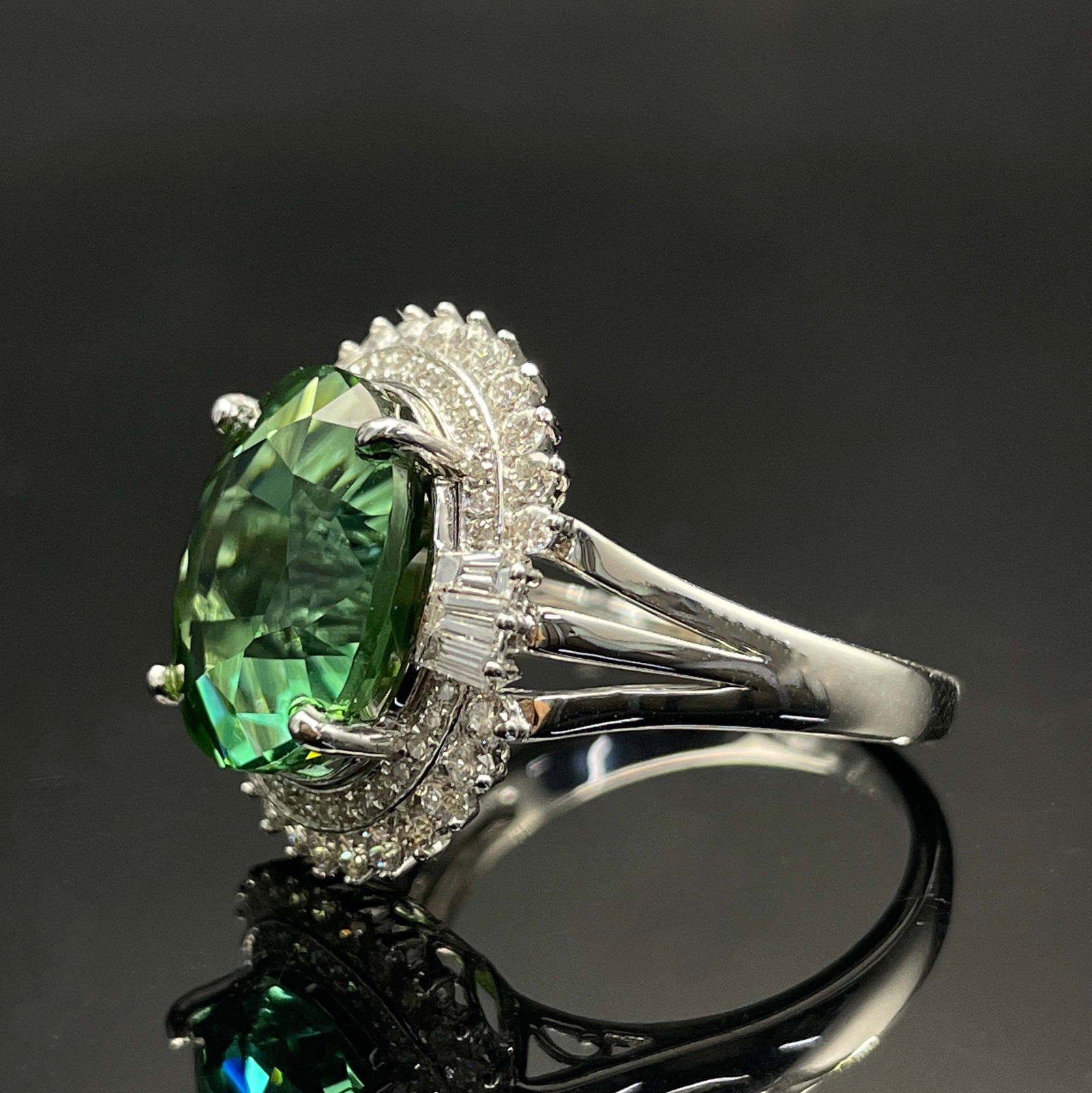 14k Gold 6.31 Ctw Natural Tourmaline & Diamond Ring - 2