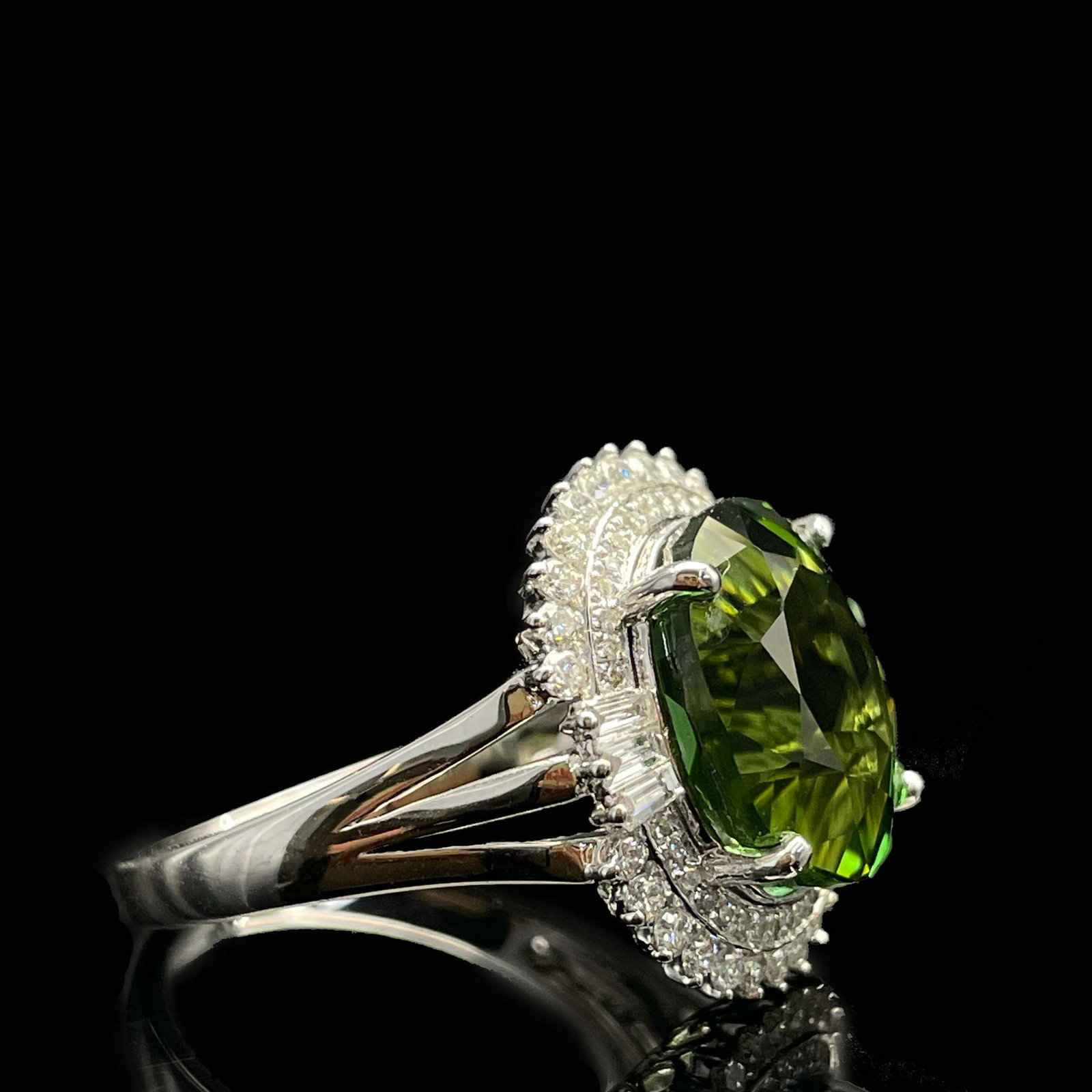 14k Gold 6.31 Ctw Natural Tourmaline & Diamond Ring - 3