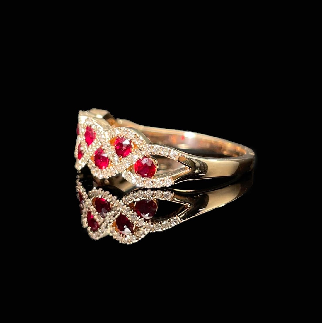 14k Gold 0.76 Ctw Natural Ruby & Diamond Ring - 2