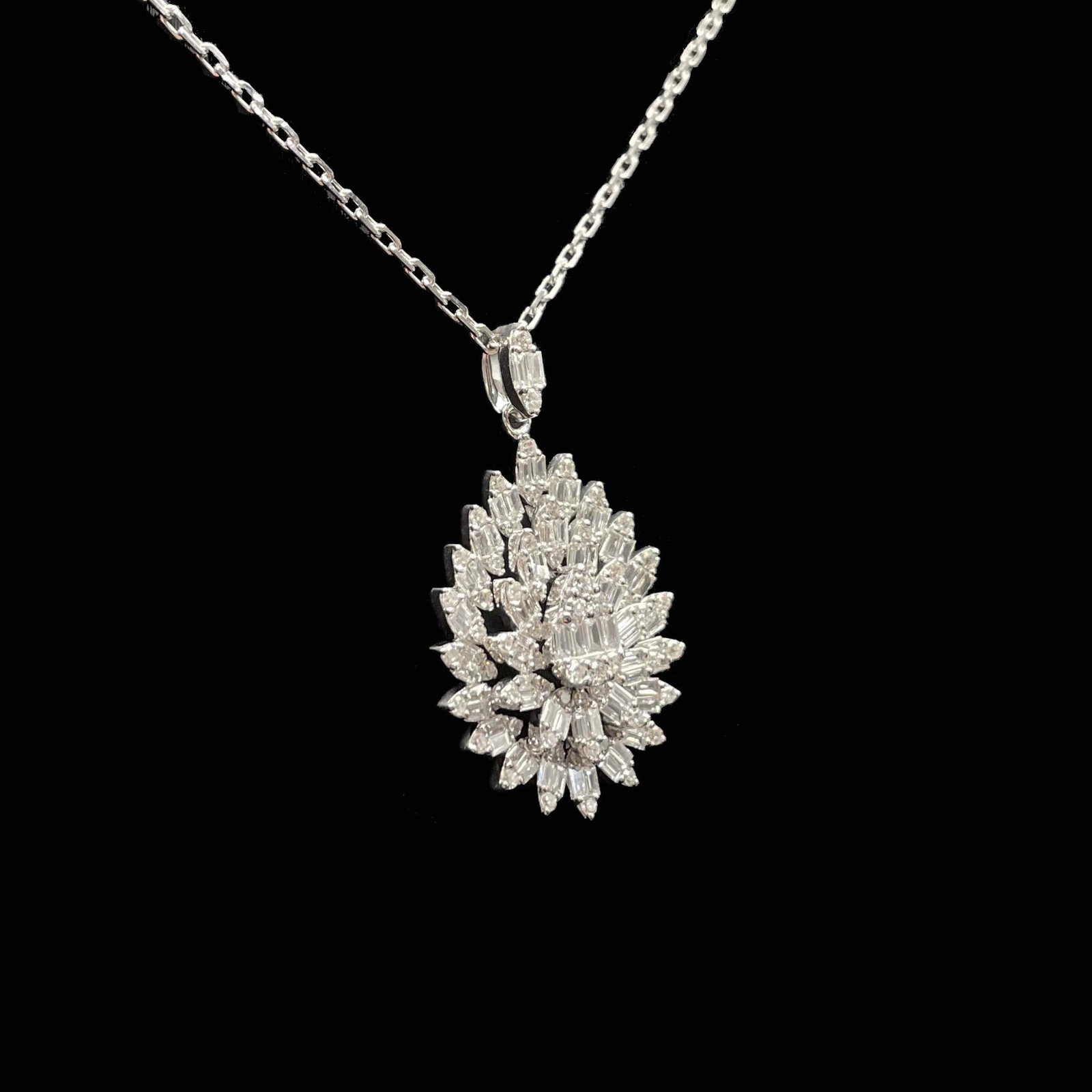 14k Gold 0.77 Ct Natural H Diamond Necklace - 2