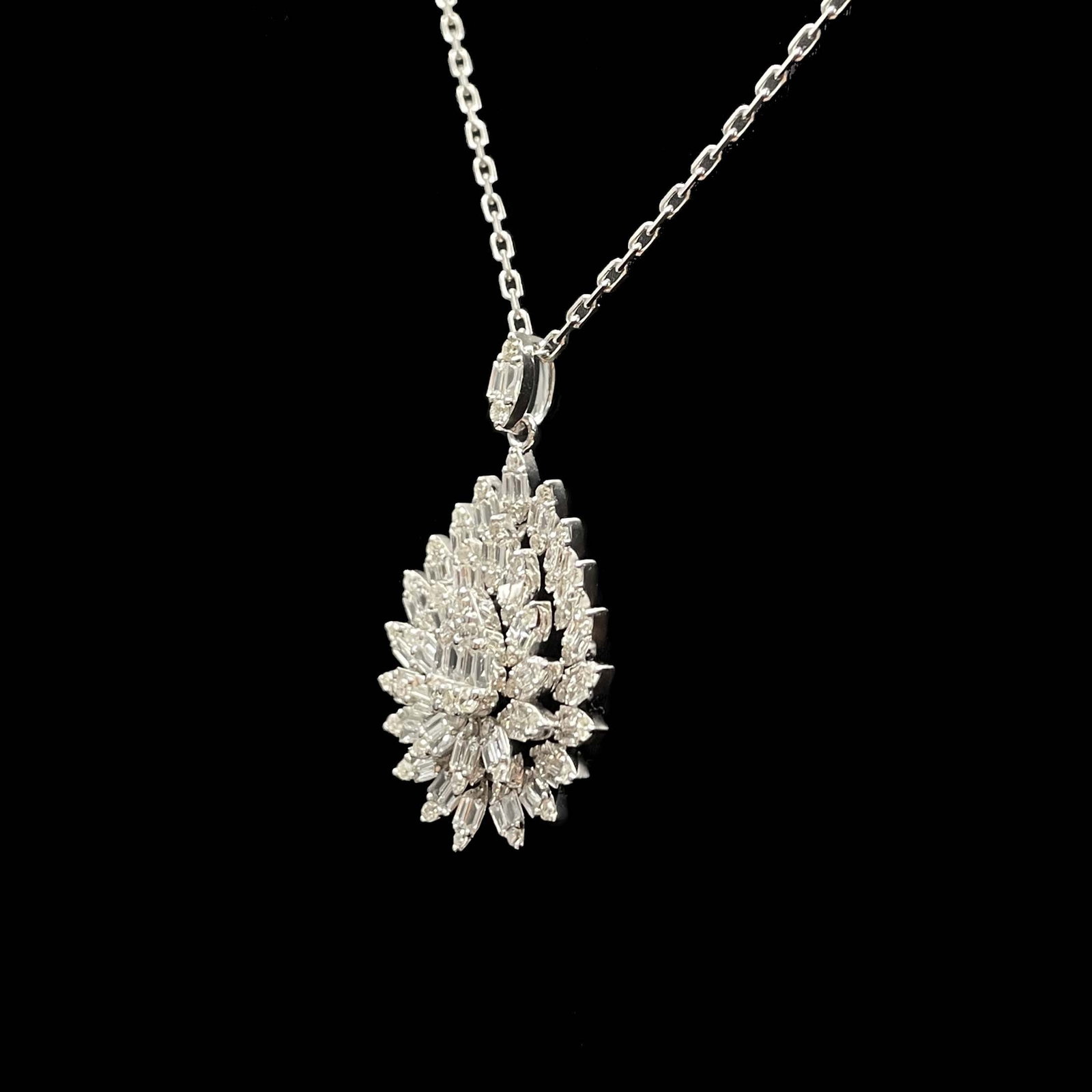 14k Gold 0.77 Ct Natural H Diamond Necklace - 3
