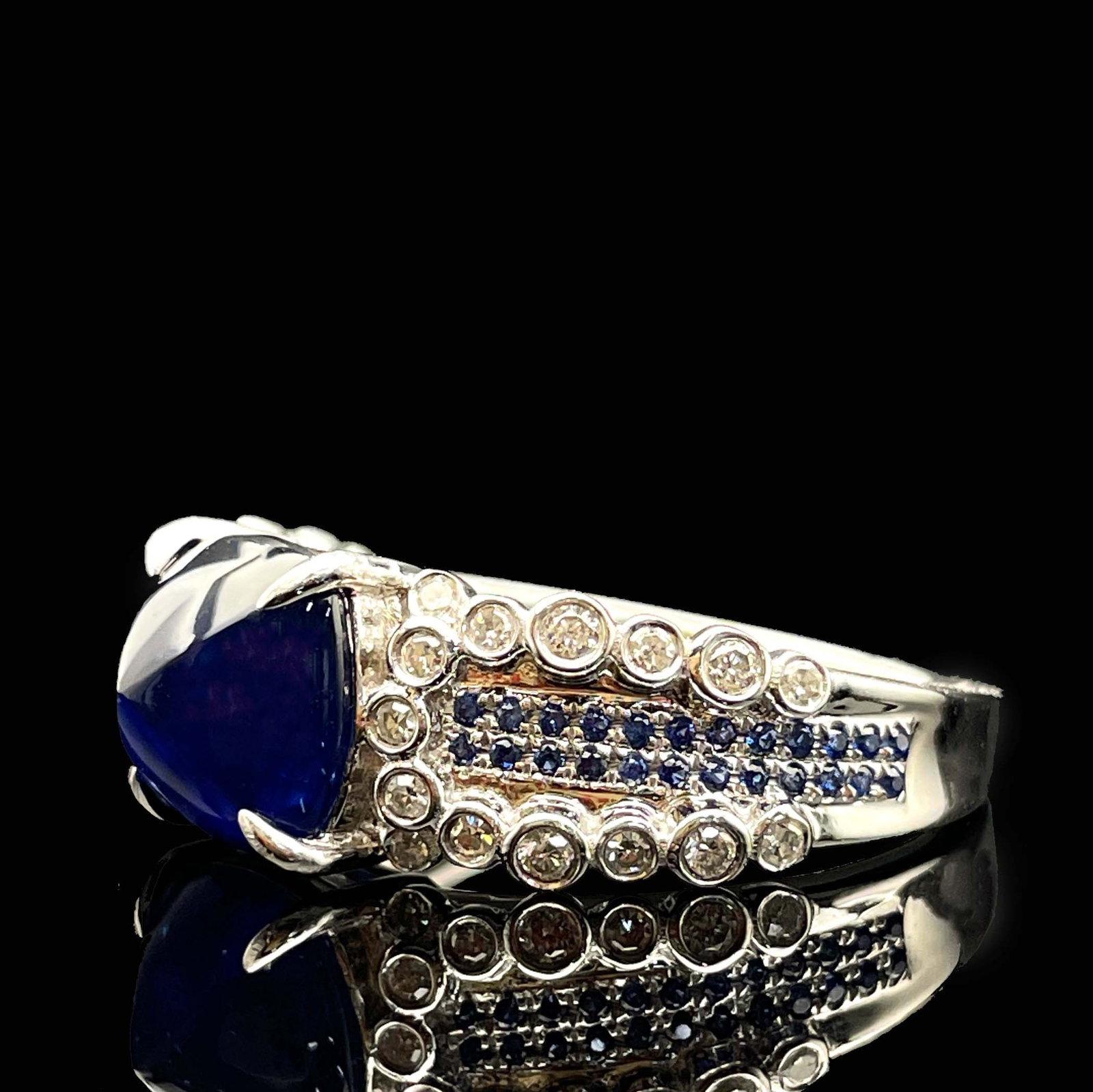14k Gold 3.09 Ctw Natural Sapphire & Diamond Ring - 2