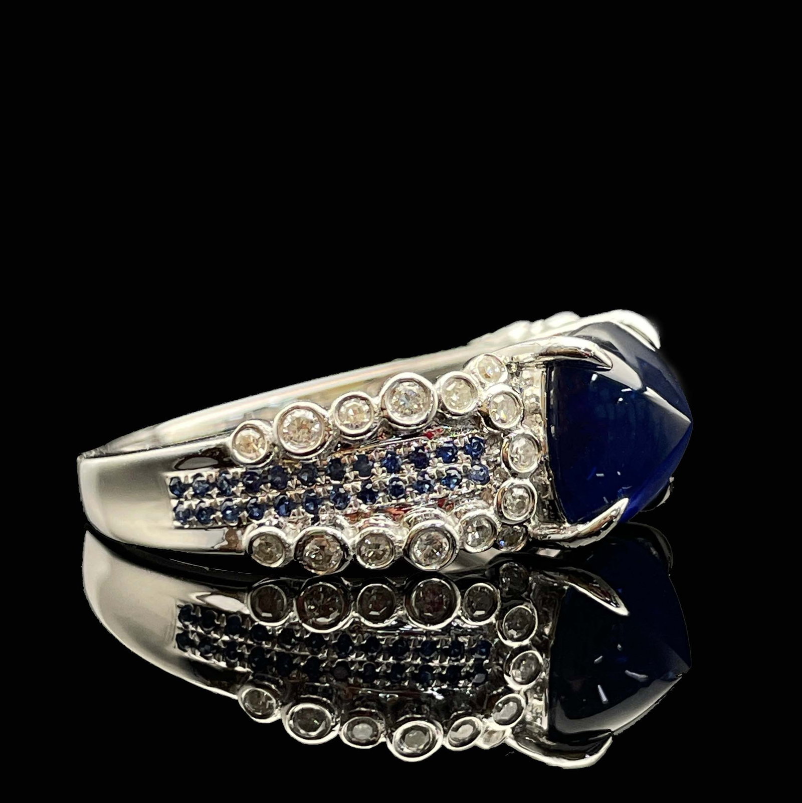 14k Gold 3.09 Ctw Natural Sapphire & Diamond Ring - 3
