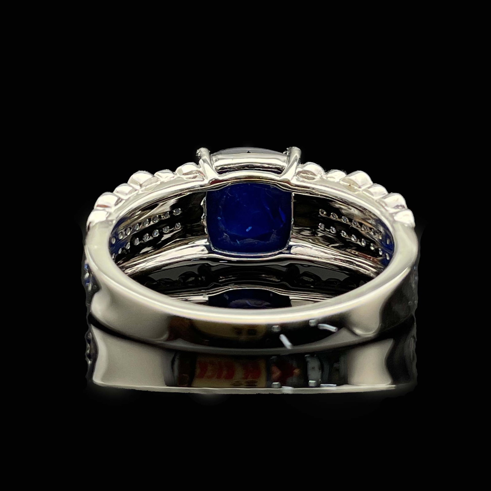 14k Gold 3.09 Ctw Natural Sapphire & Diamond Ring - 4