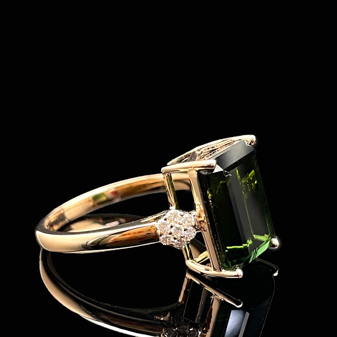 14k Gold 6.14 Ctw Natural Tourmaline & Diamond Ring - 2