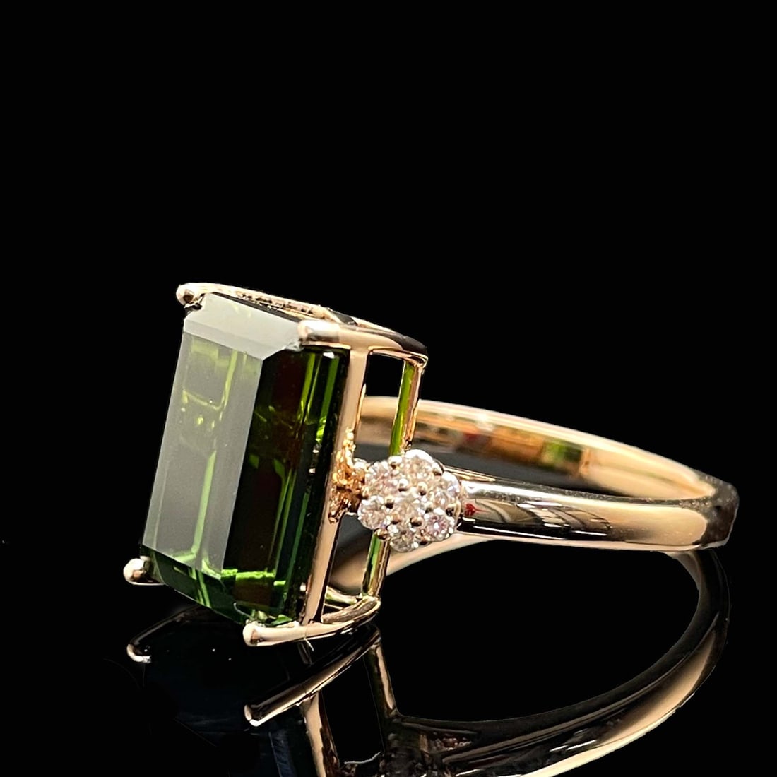 14k Gold 6.14 Ctw Natural Tourmaline & Diamond Ring - 3