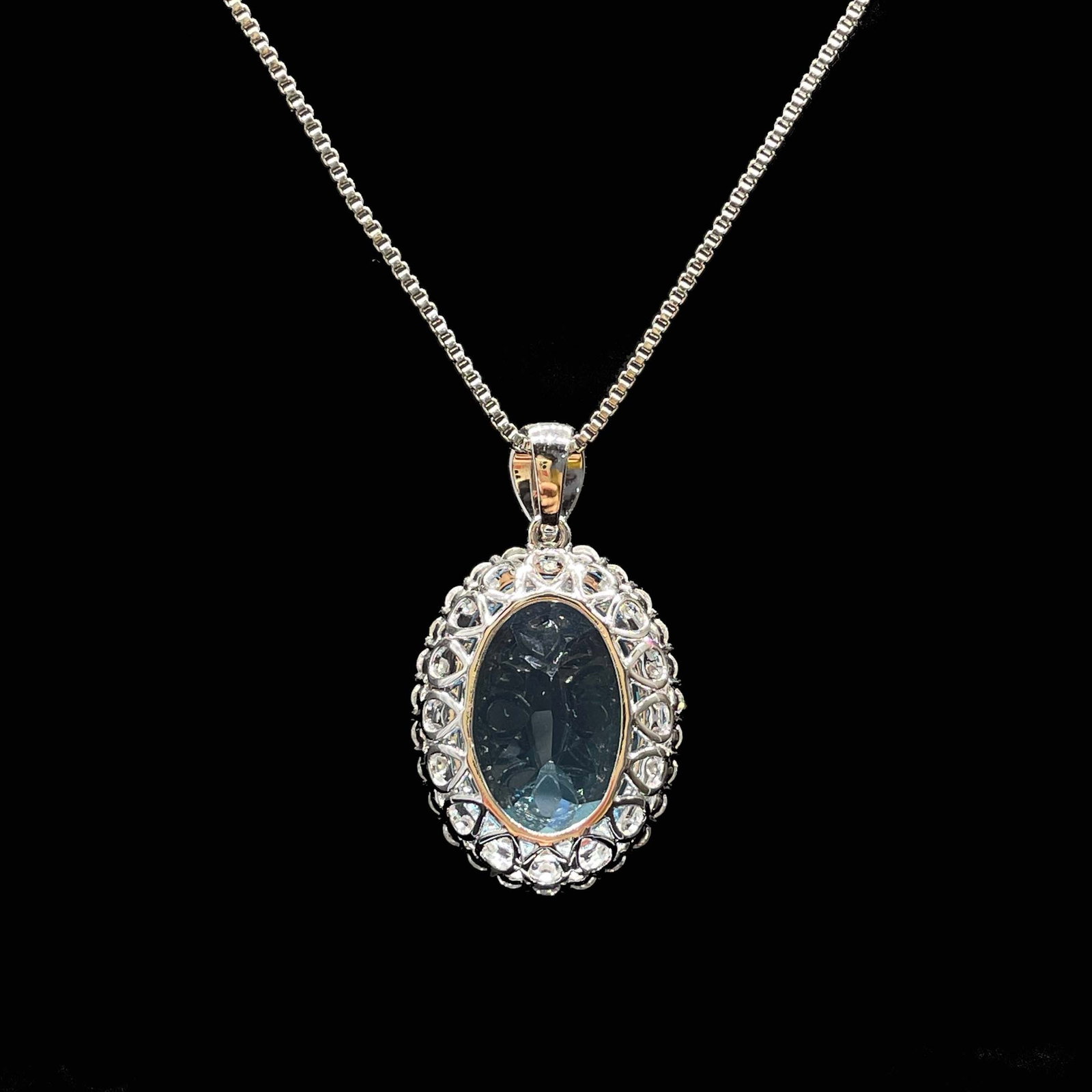14k Gold 18.28 Ctw Natural Topaz & Diamond Pendant( Without Chain ) - 4