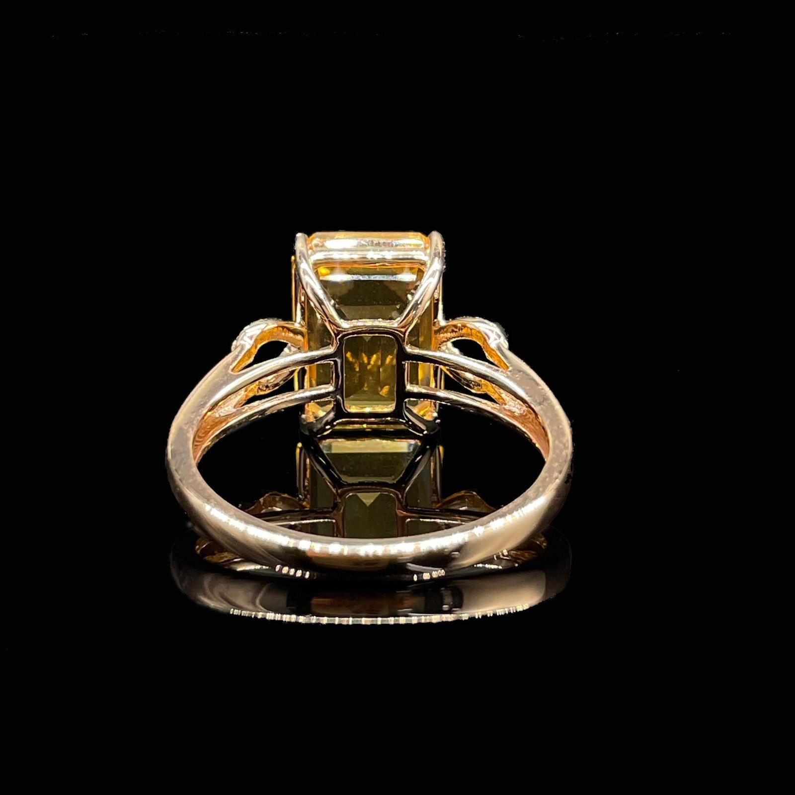 14k Gold 5.66 Ctw Natural Citrine & Diamond Ring - 4