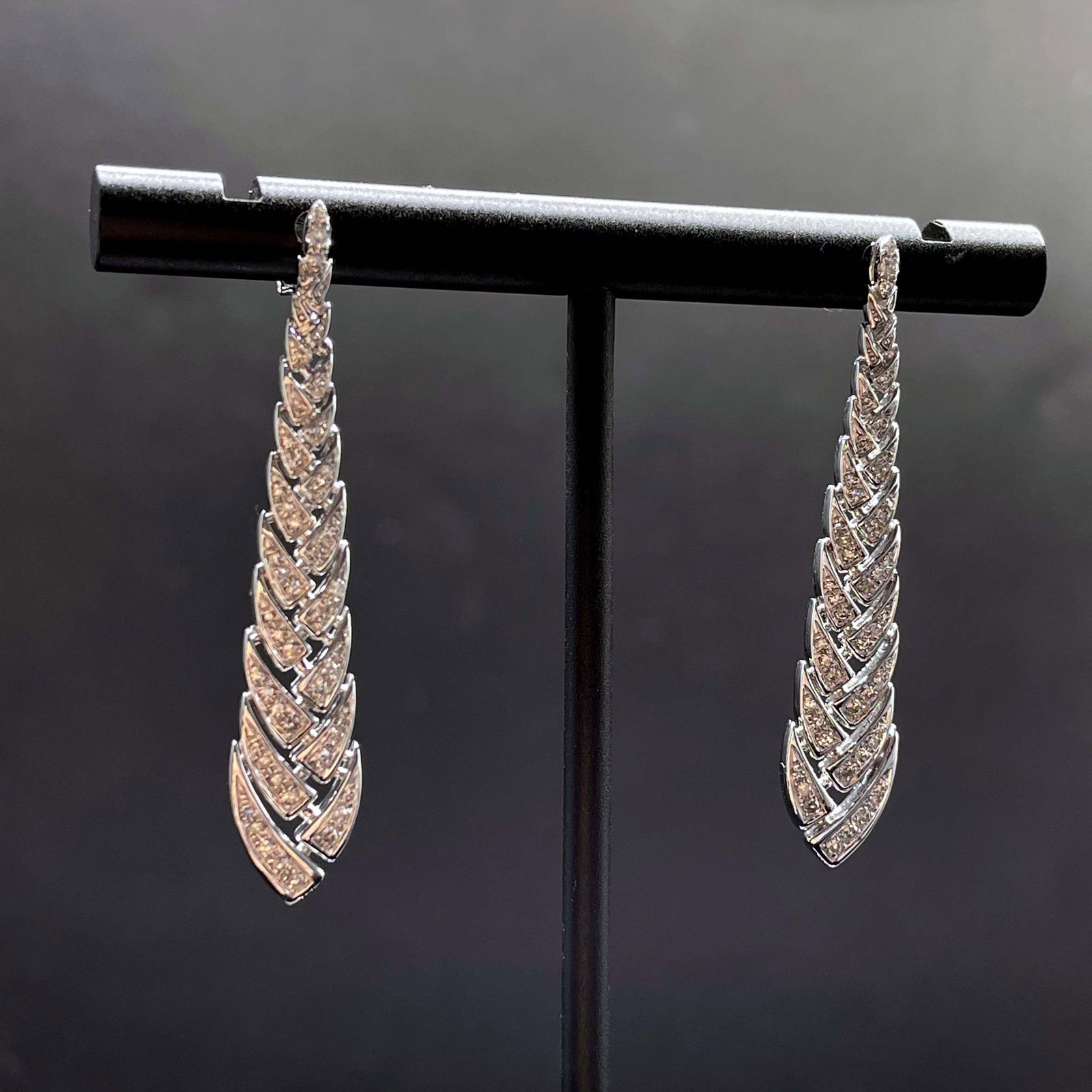 14k Gold 0.7 Ct Natural H Diamond Earrings - 2