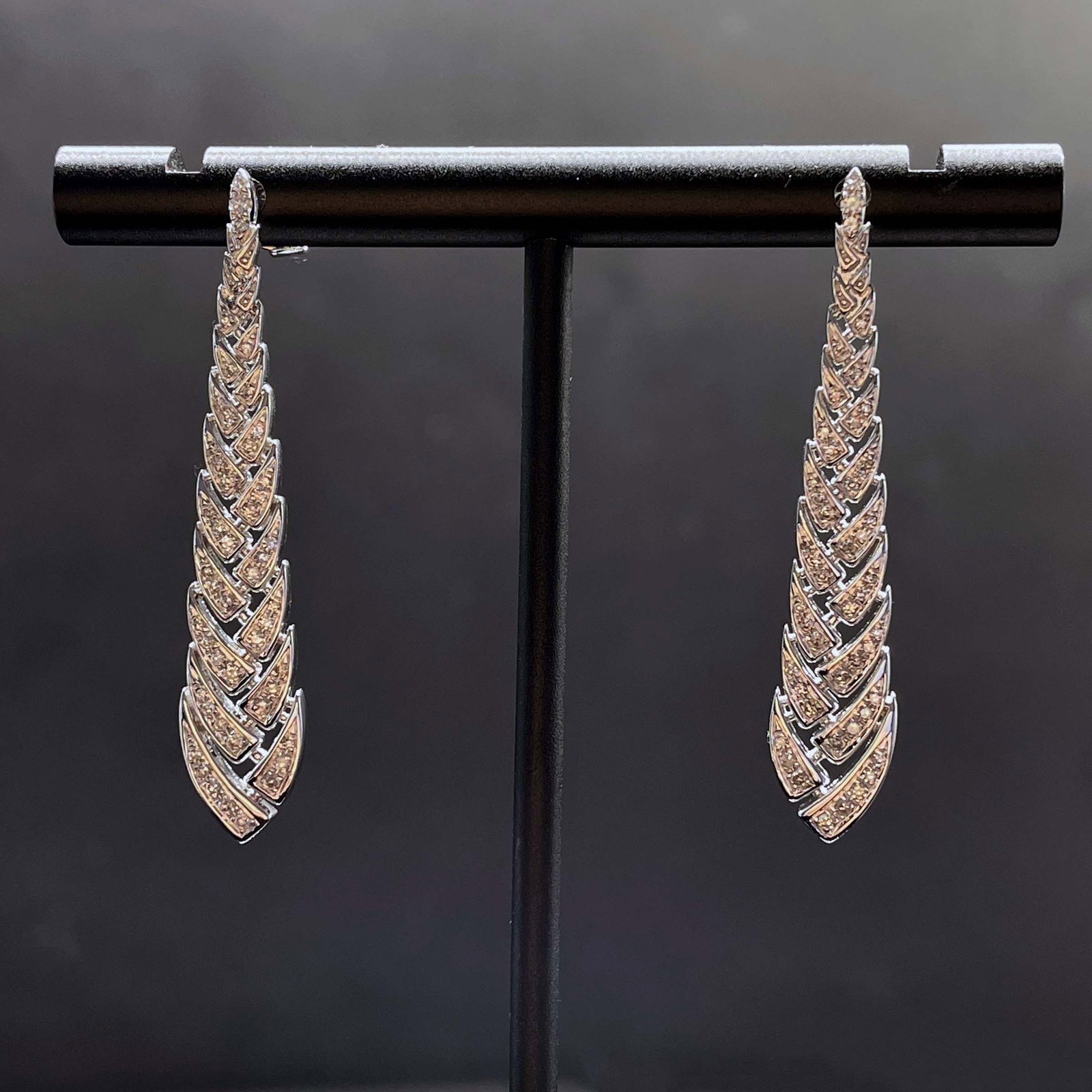 14k Gold 0.7 Ct Natural H Diamond Earrings - 3