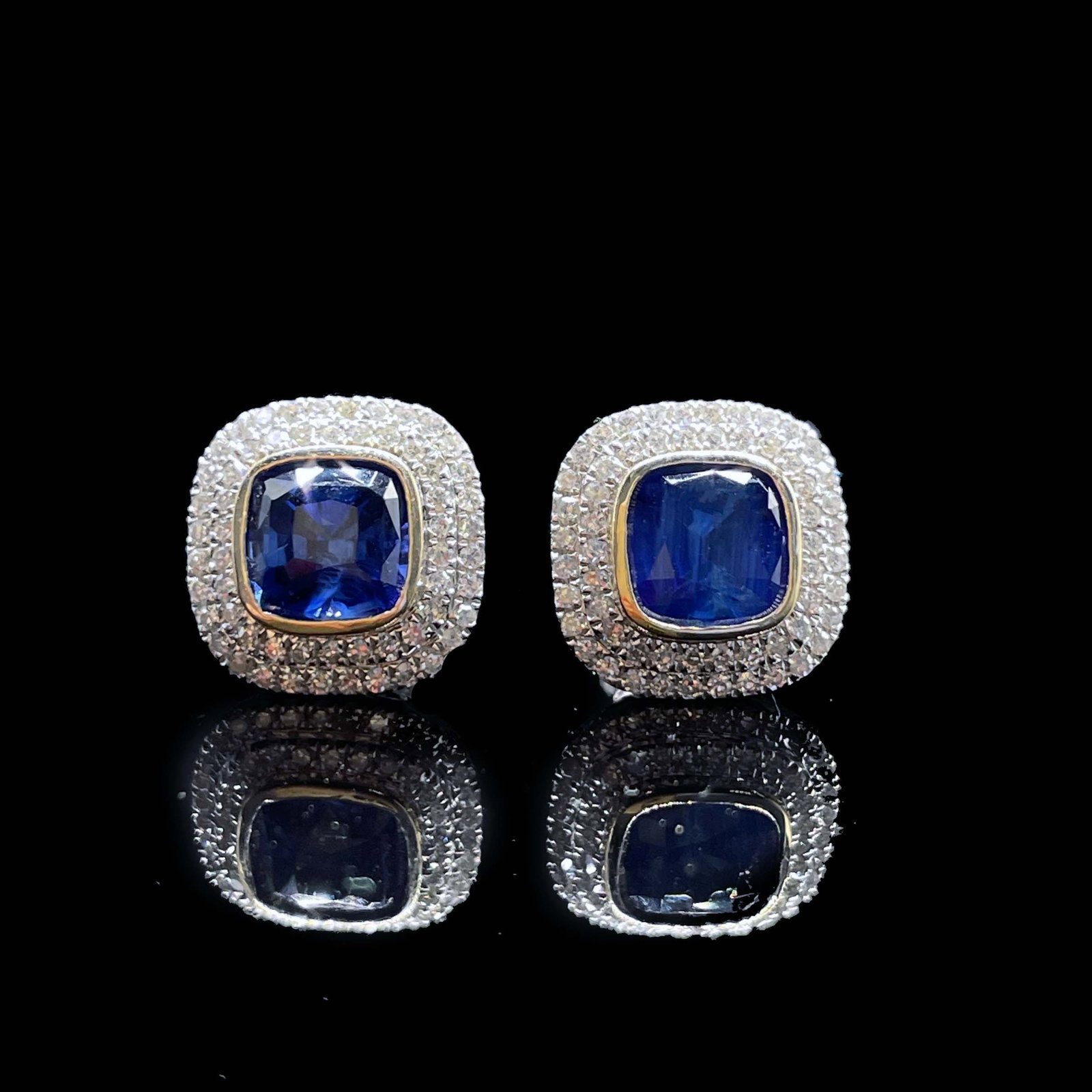 14k Gold 2.57 Ctw Natural Sapphire & Diamond Earrings (1 of 5)