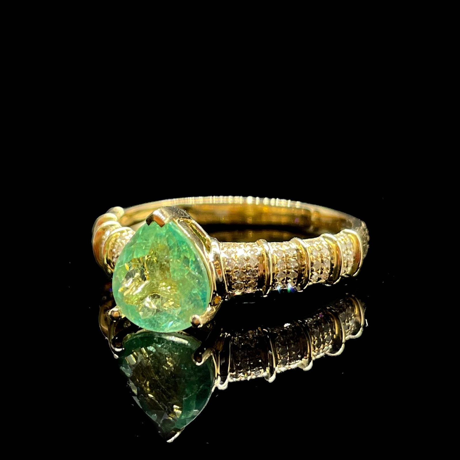 14k Gold 1.38 Ct Natural Paraiba Tourmaline Ring - 3