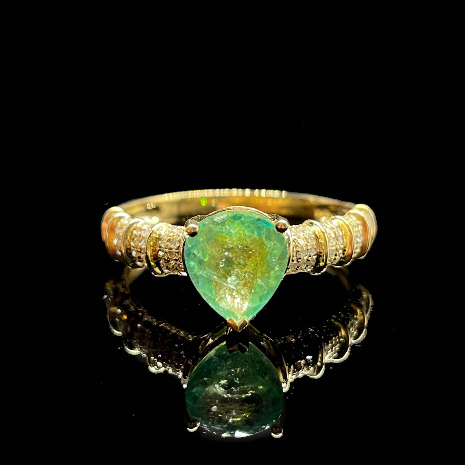 14k Gold 1.38 Ct Natural Paraiba Tourmaline Ring - 5