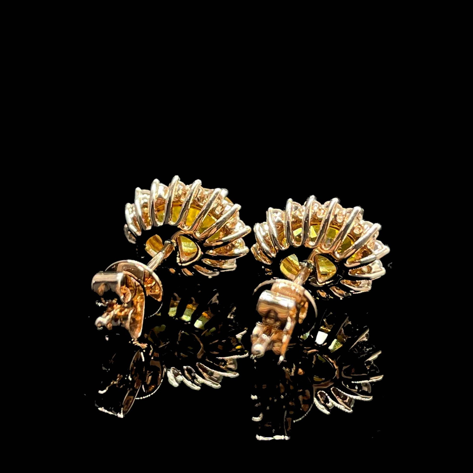 14k Gold 1.93 Ctw Natural Sapphire & Diamond Earrings - 4
