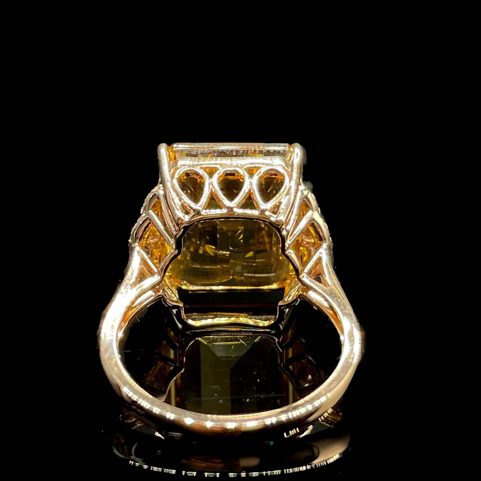 14k Gold 9.93 Ctw Natural Citrine & Diamond Ring - 4