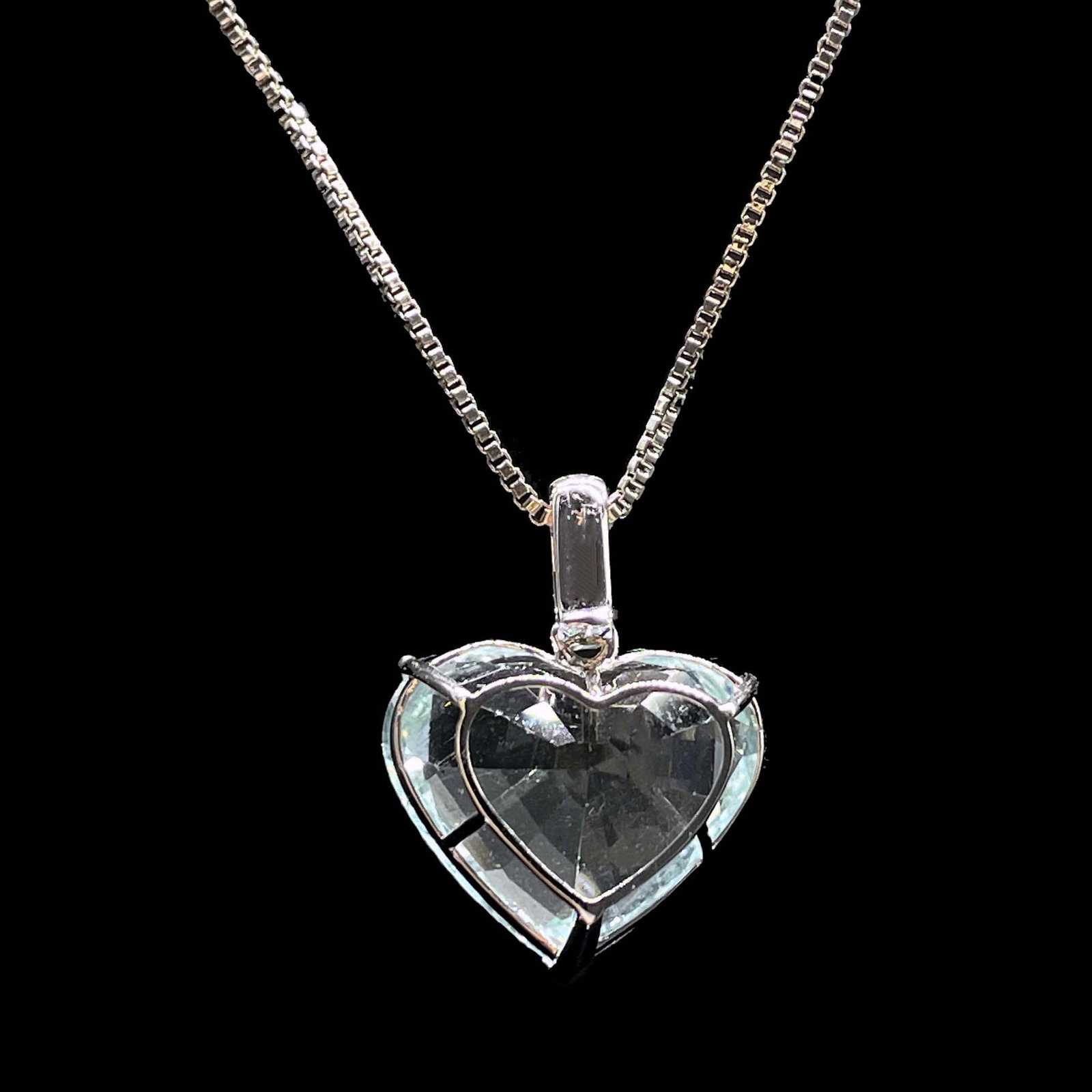 14k Gold 11 Ct Natural Aquamarine & Diamond Pendant( Without Chain ) - 4
