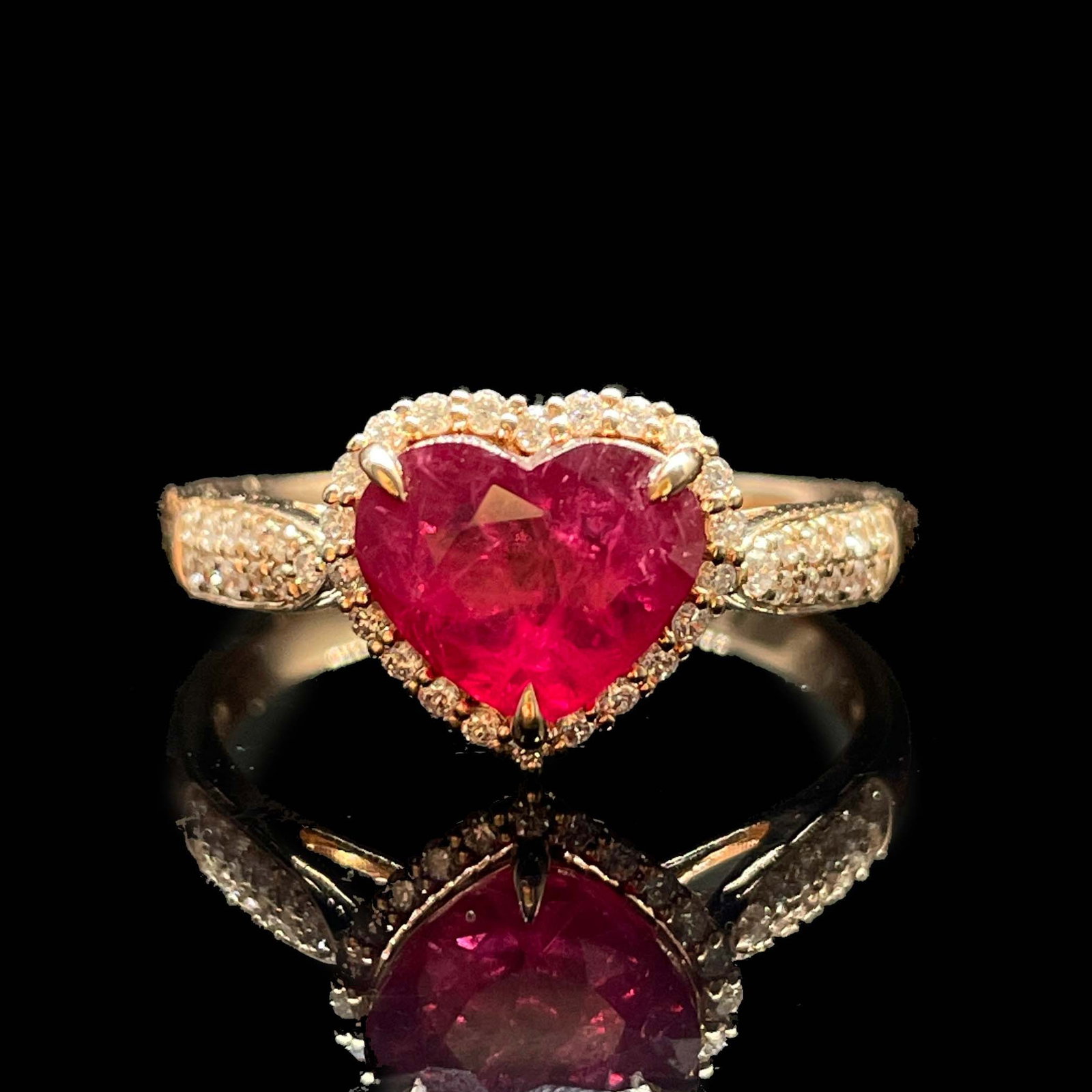 14k Gold 2.08 Ctw Natural Ruby & Diamond Ring (1 of 4)