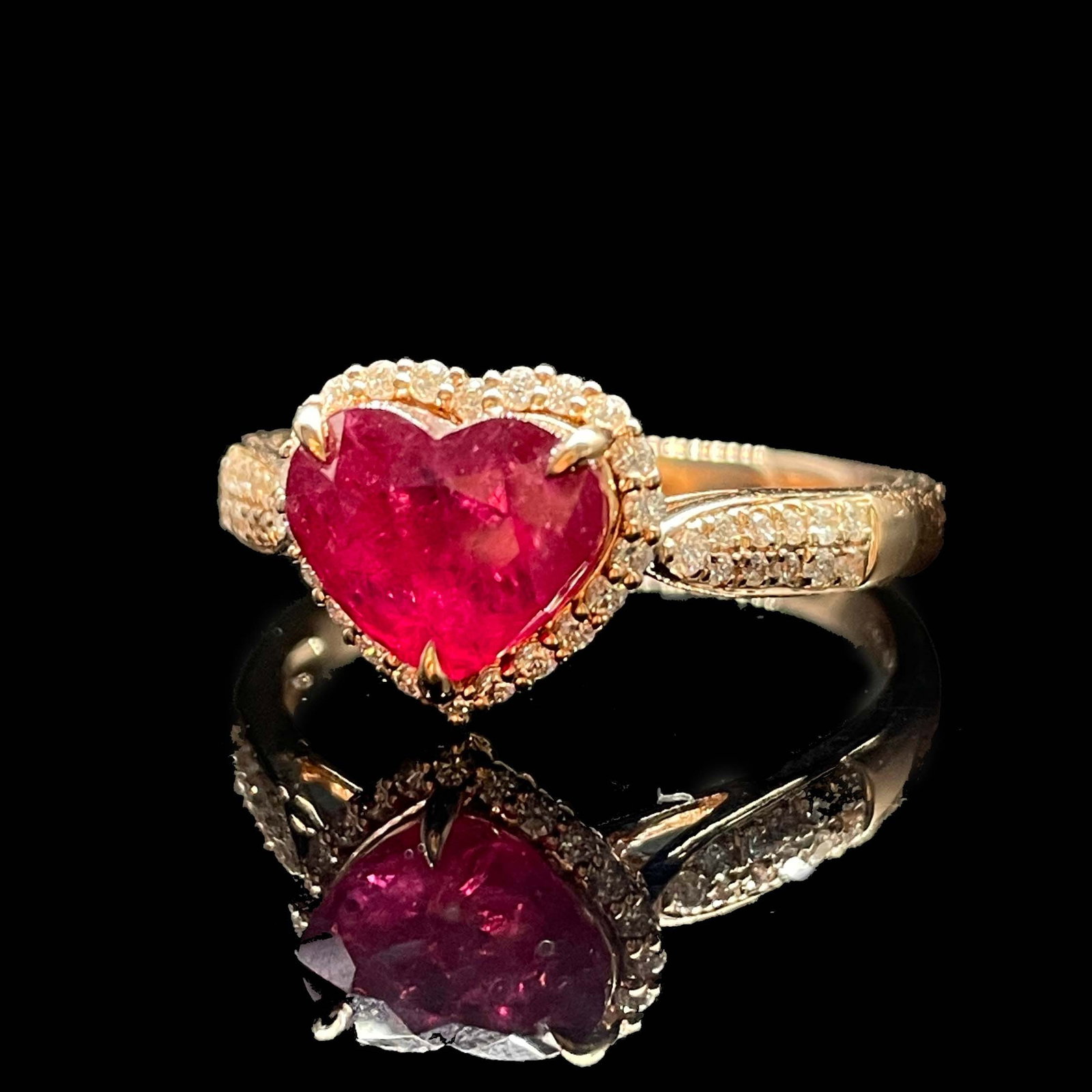 14k Gold 2.08 Ctw Natural Ruby & Diamond Ring - 2