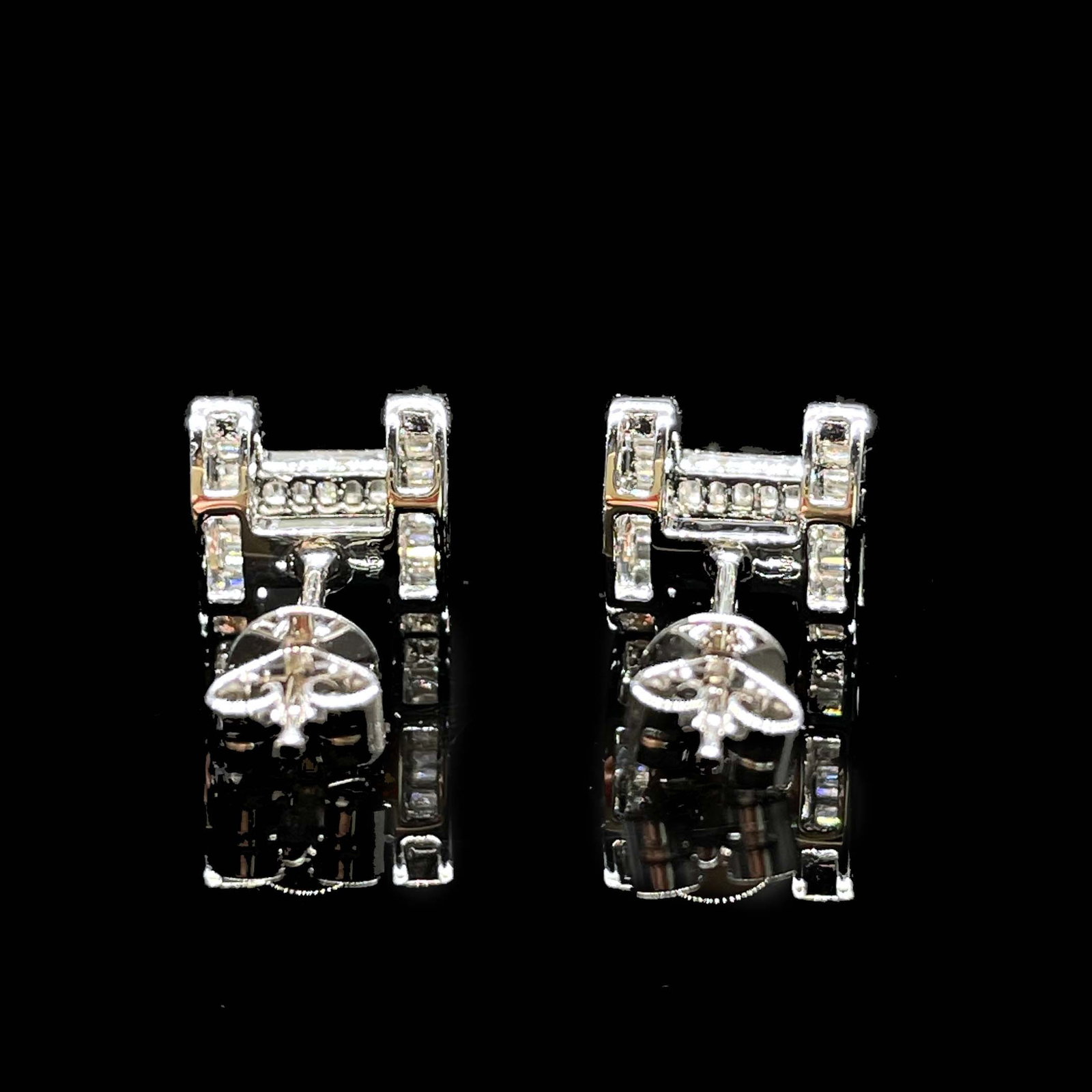 14k Gold 0.24 Ct Natural H Diamond Earrings - 4