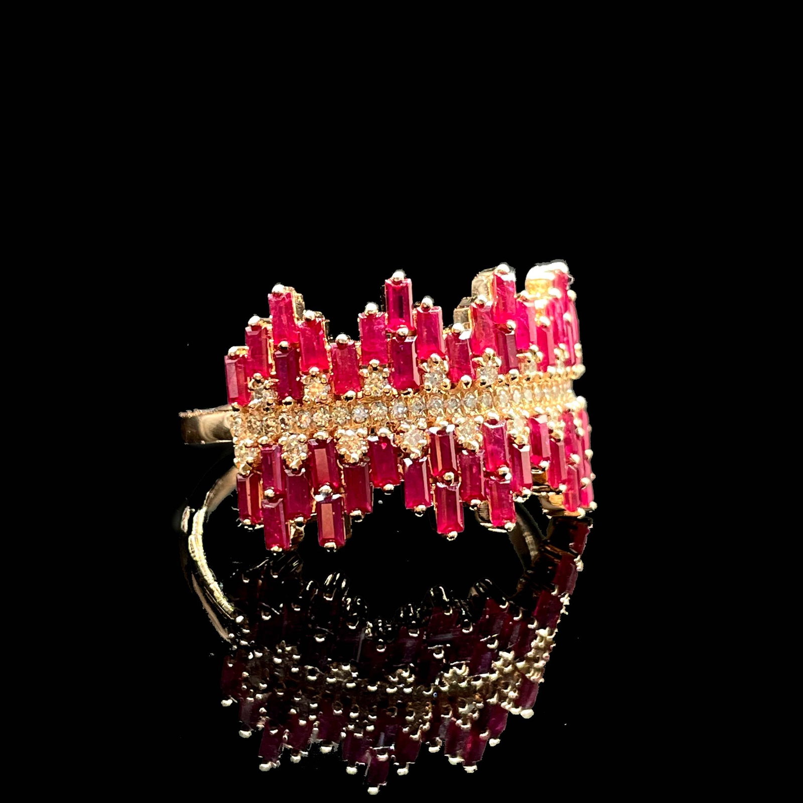 14k Gold 1.57 Ctw Natural Ruby & Diamond Ring - 2