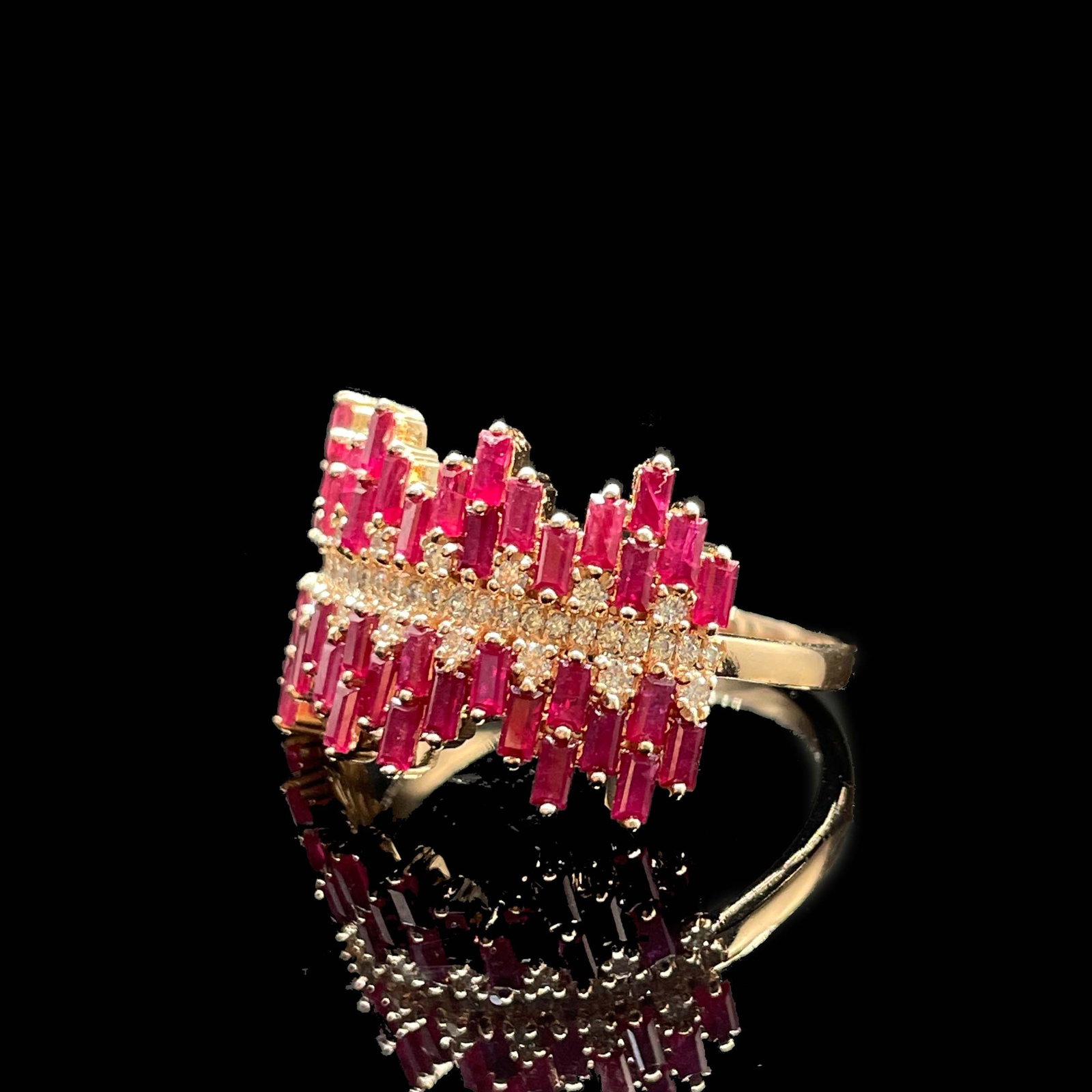 14k Gold 1.57 Ctw Natural Ruby & Diamond Ring - 3