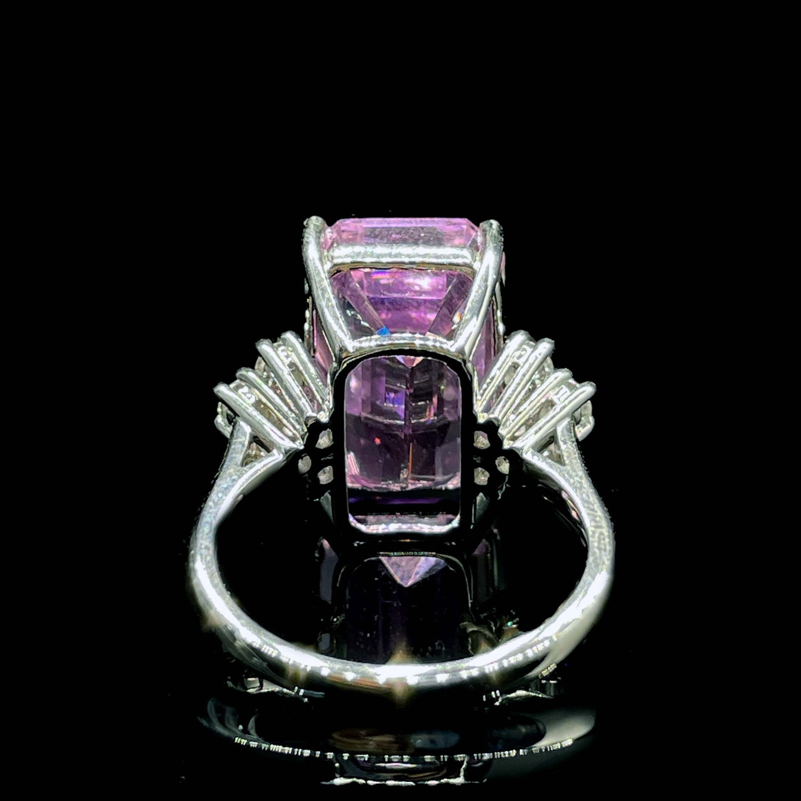 14k Gold 10.48 Ctw Natural Kunzite & Sapphire Ring - 4