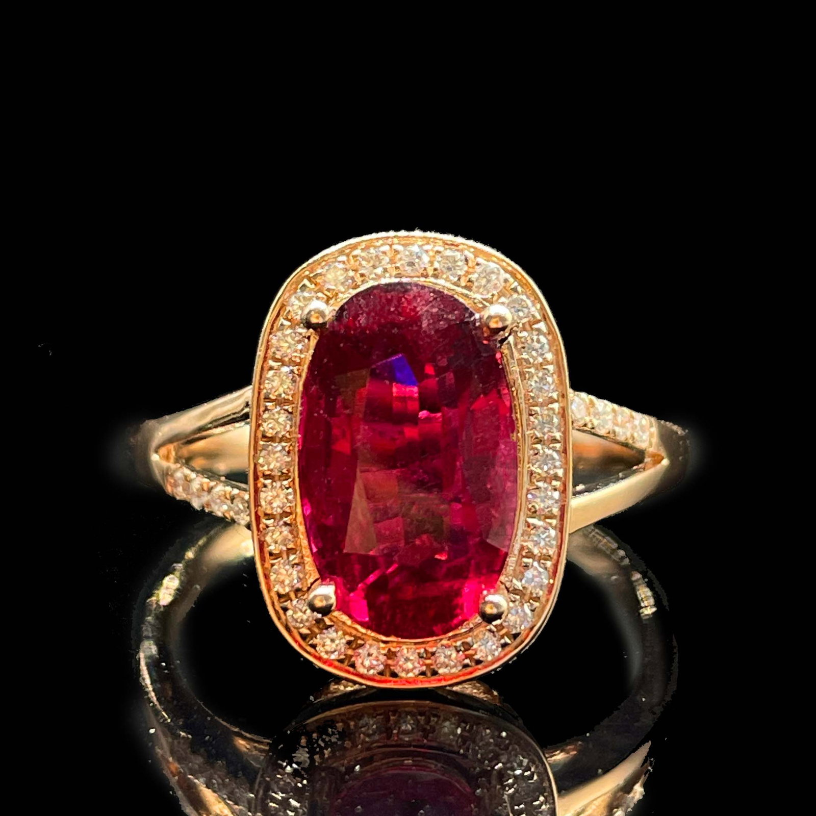 14k Gold 3.12 Ctw Natural Tourmaline & Diamond Ring - 5