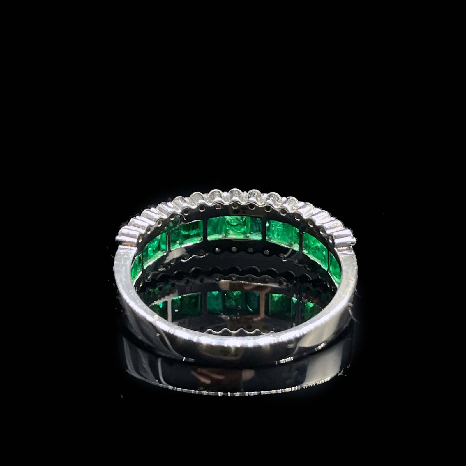 14k Gold 1.12 Ctw Natural Emerald & Diamond Ring - 4