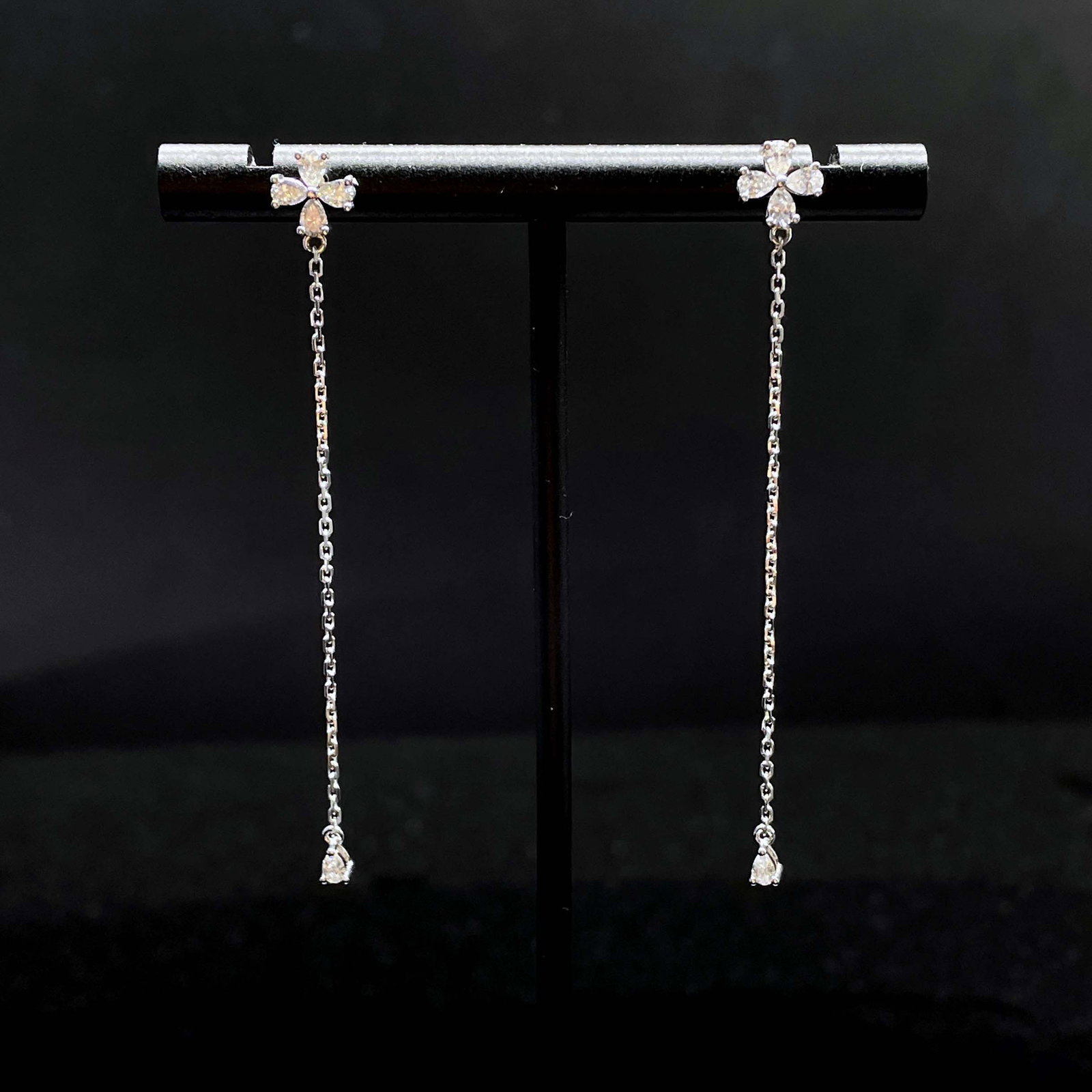 14k Gold 0.4 Ct Natural H Diamond Earrings - 2