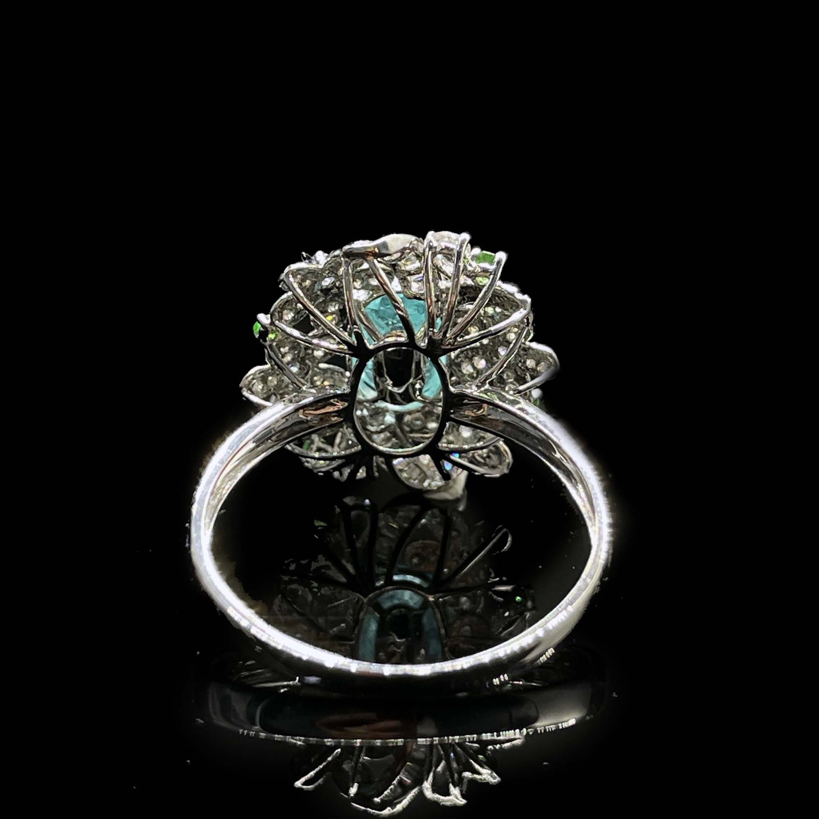 14k Gold 1.53 Ctw Natural Paraiba Tourmaline & Diamond Ring - 4
