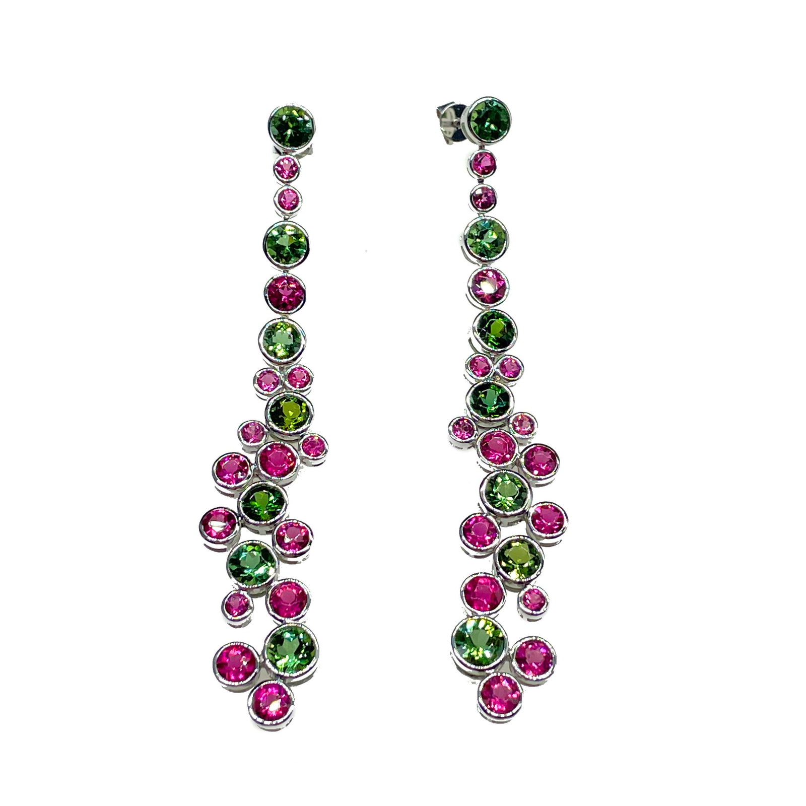 14k Gold 9.9 Ct Natural Tourmaline Earrings: Ref:231168330 // gold content:14k gold // main gemstone:tourmaline // shape:round // carat weight:9. 9ct // color:color // treatment:natural // cut grade:g // Condition: New Low Estimate: 7900.00 High