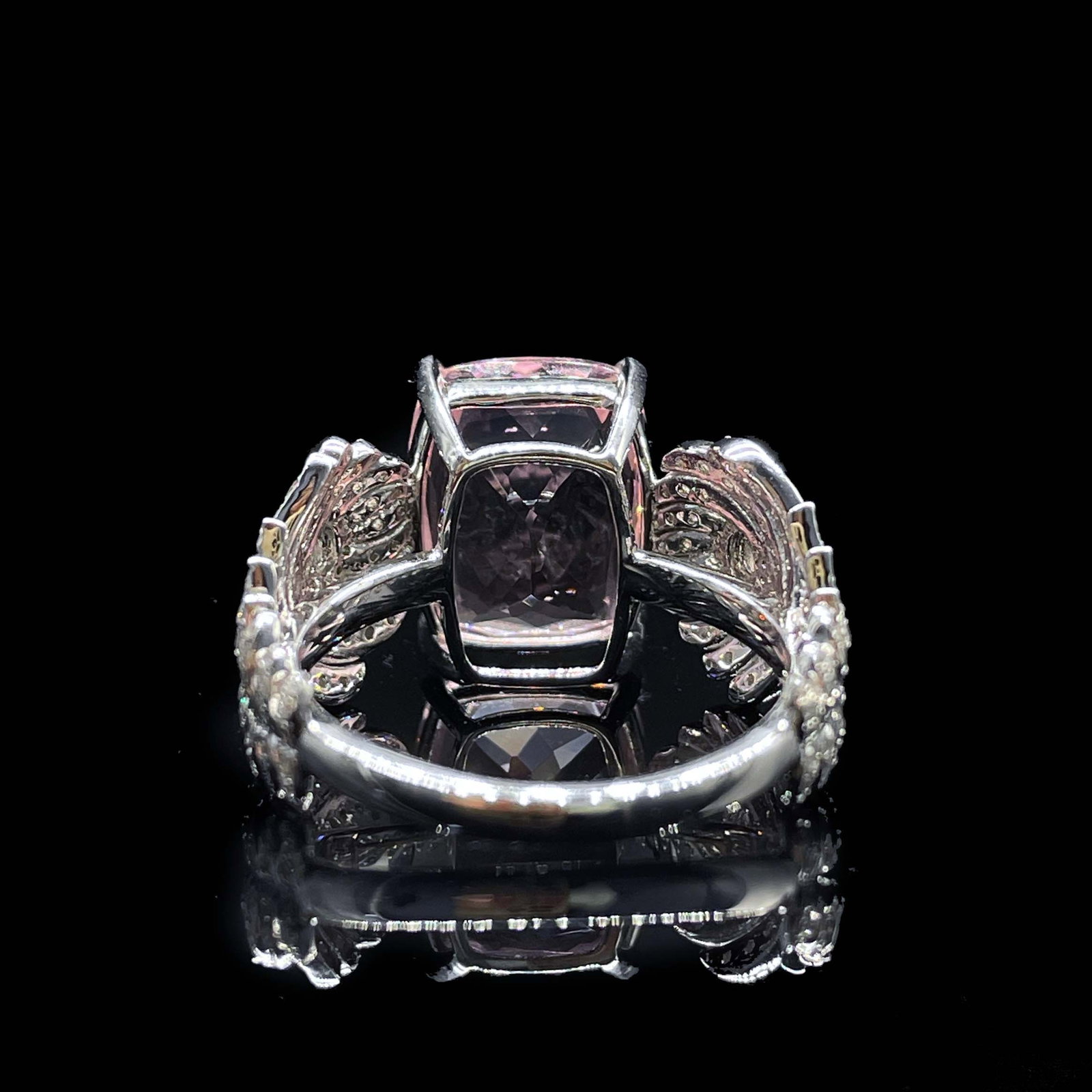 14k Gold 7.32 Ctw Natural Morganite & Diamond Ring - 4