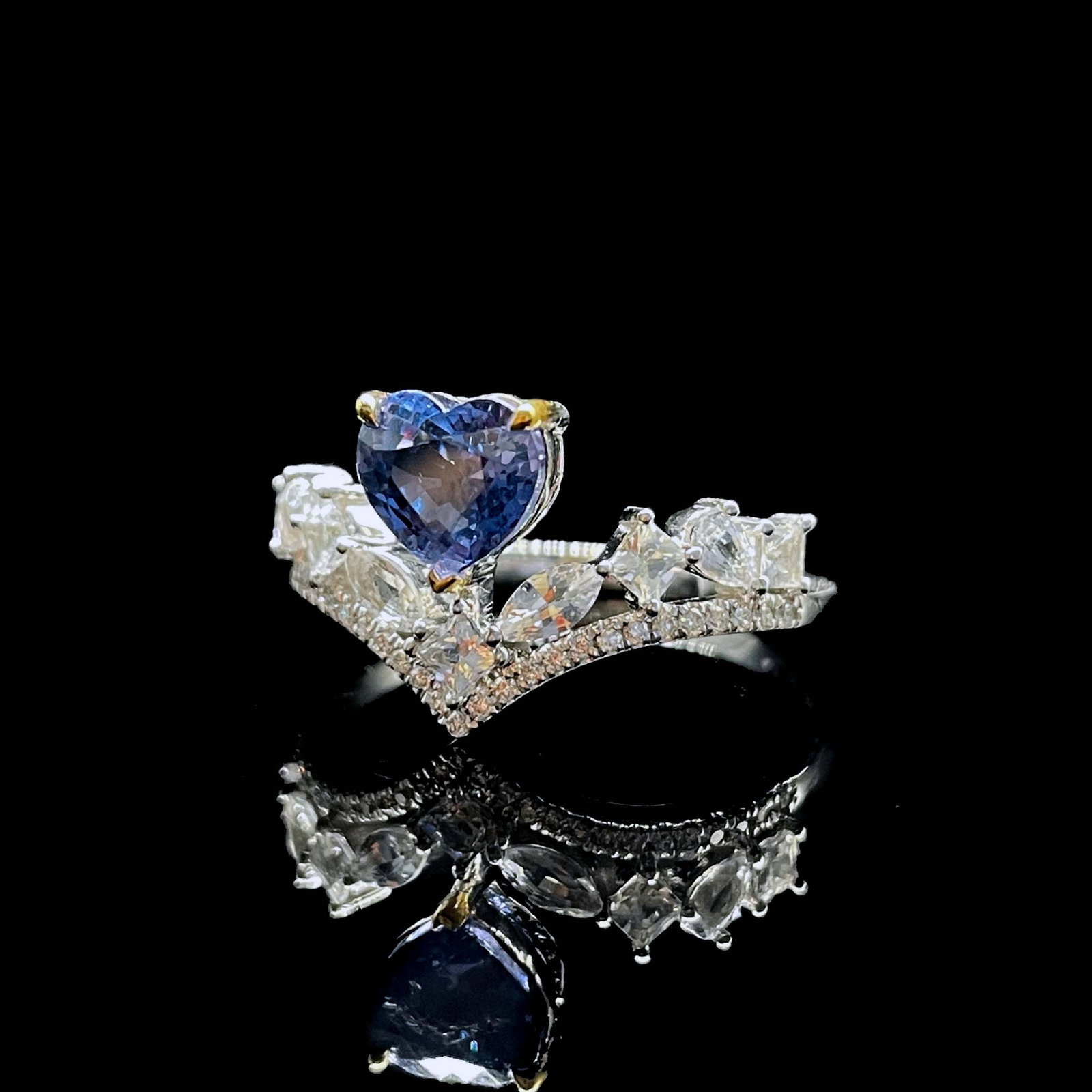 14k Gold 0.97 Ctw Natural Spinel & Diamond Ring - 3