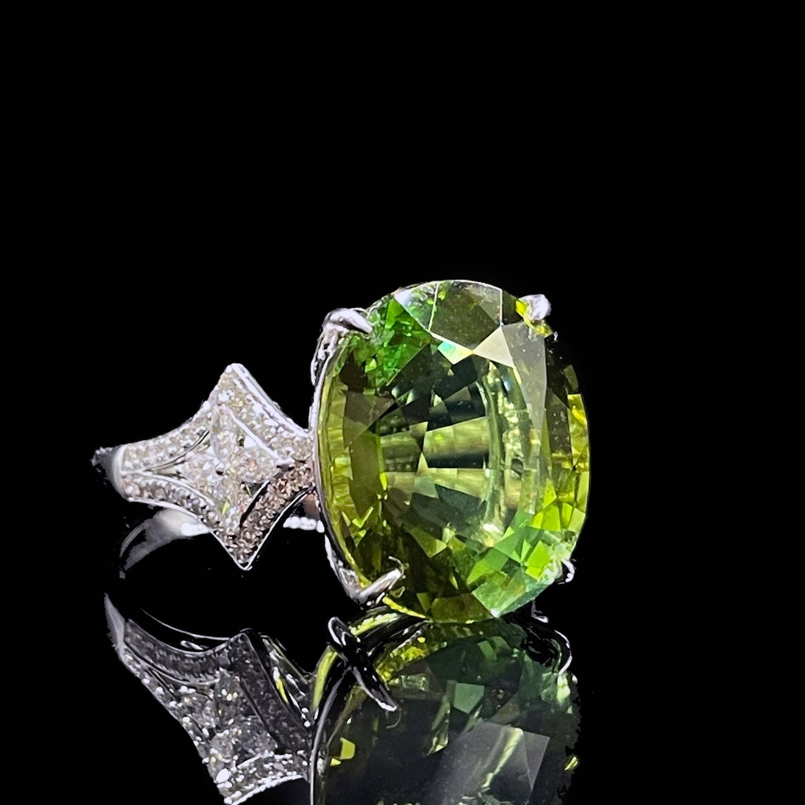 14k Gold 8.91 Ctw Natural Tourmaline & Diamond Ring - 2