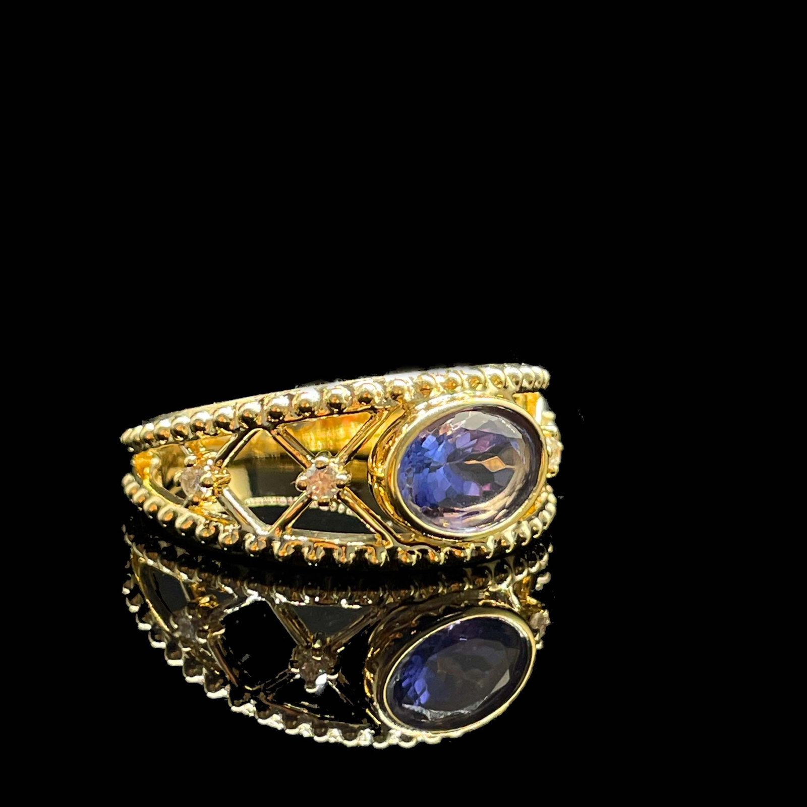 14k Gold 1.1 Ct Natural Tanzanite Ring - 2