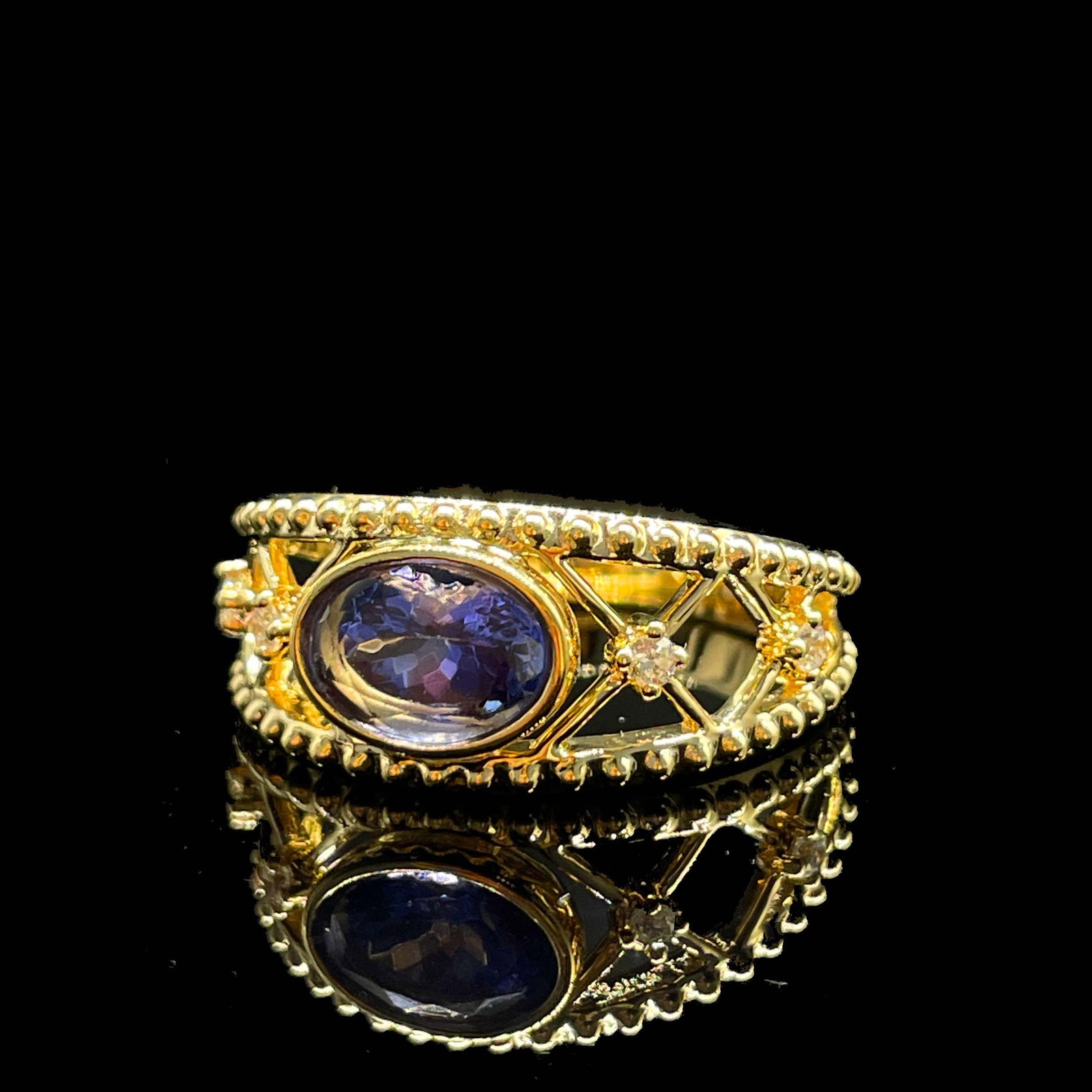14k Gold 1.1 Ct Natural Tanzanite Ring - 3
