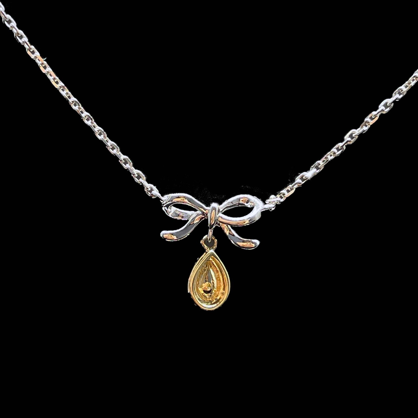 14k Gold 0.26 Ctw Natural Yellow Diamond & Diamond Necklace - 4