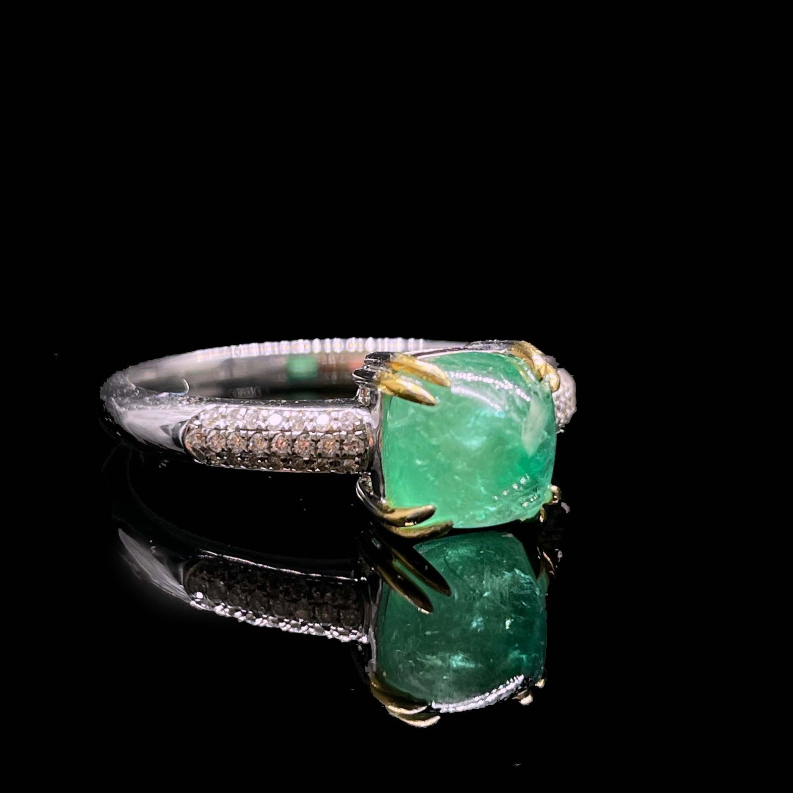 14k Gold 1.87 Ctw Natural Emerald & Diamond Ring - 2