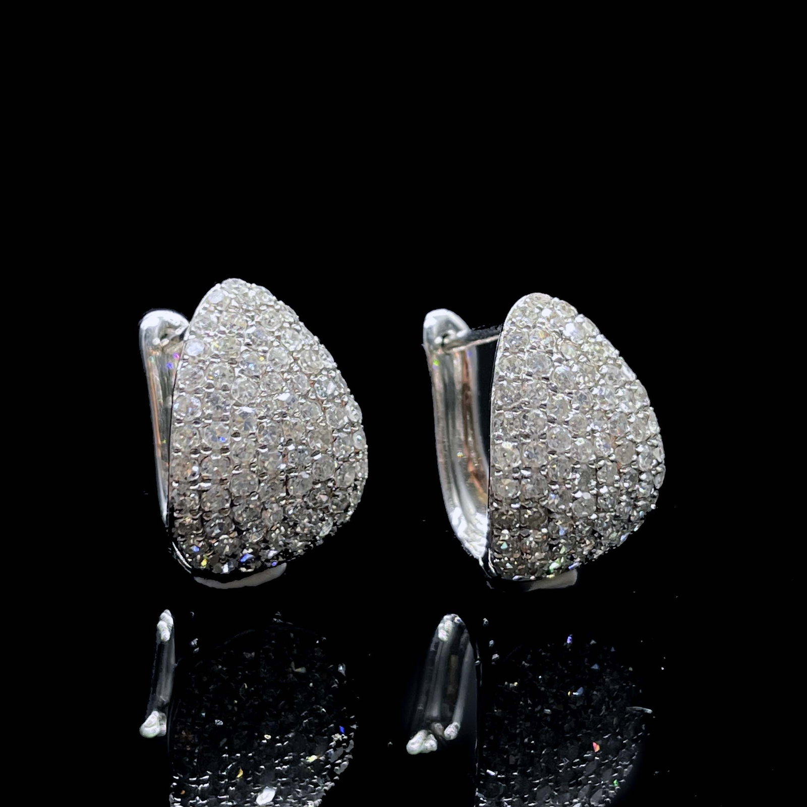 14k Gold 1.04 Ct Natural H Diamond Earrings - 4