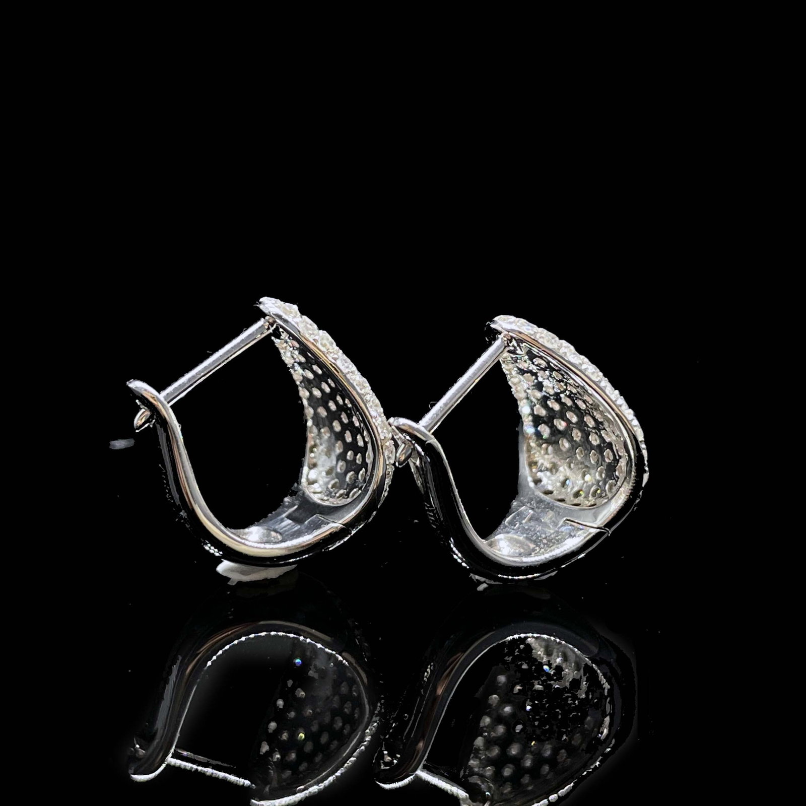 14k Gold 1.04 Ct Natural H Diamond Earrings - 5