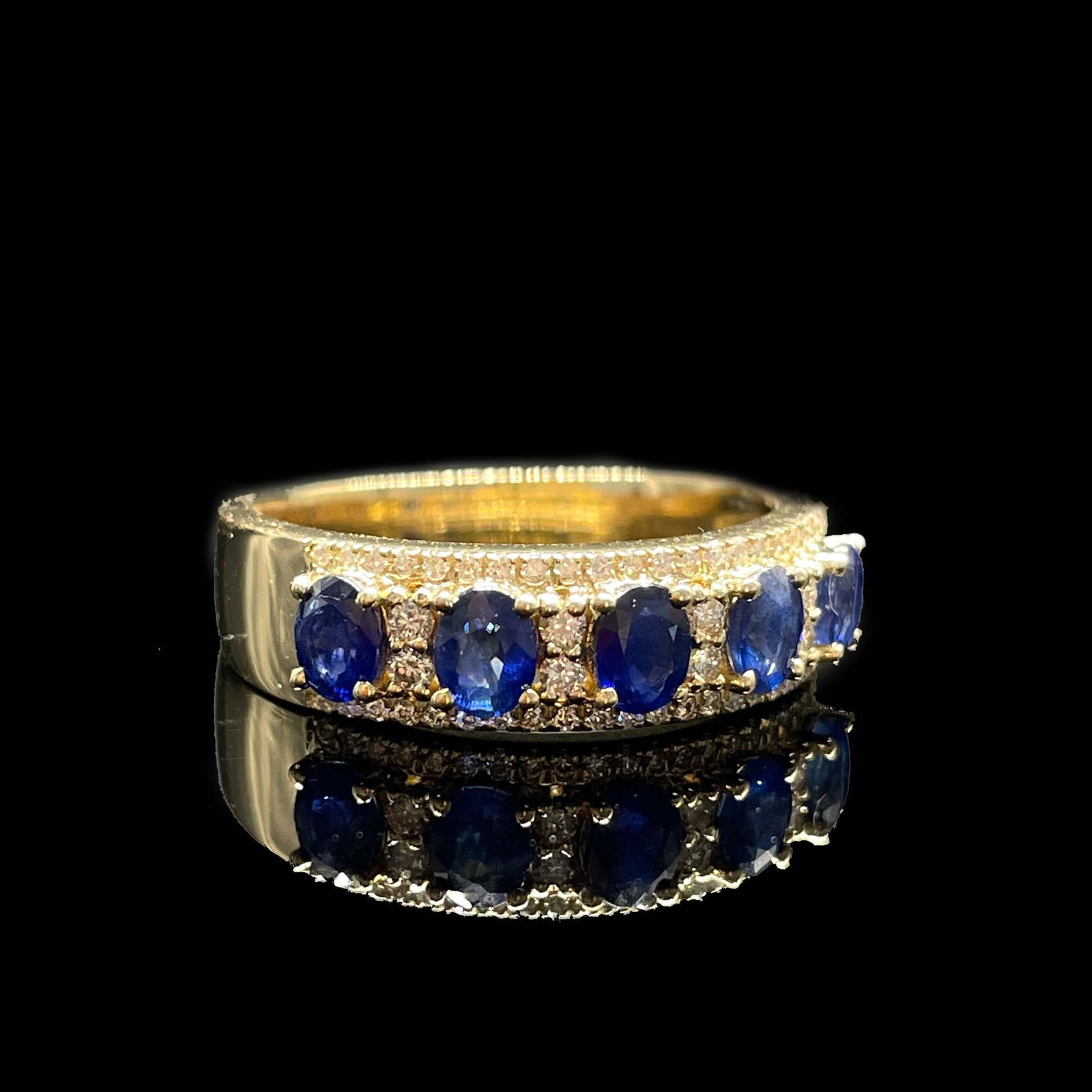 14k Gold 1.43 Ctw Natural Sapphire & Diamond Ring - 2