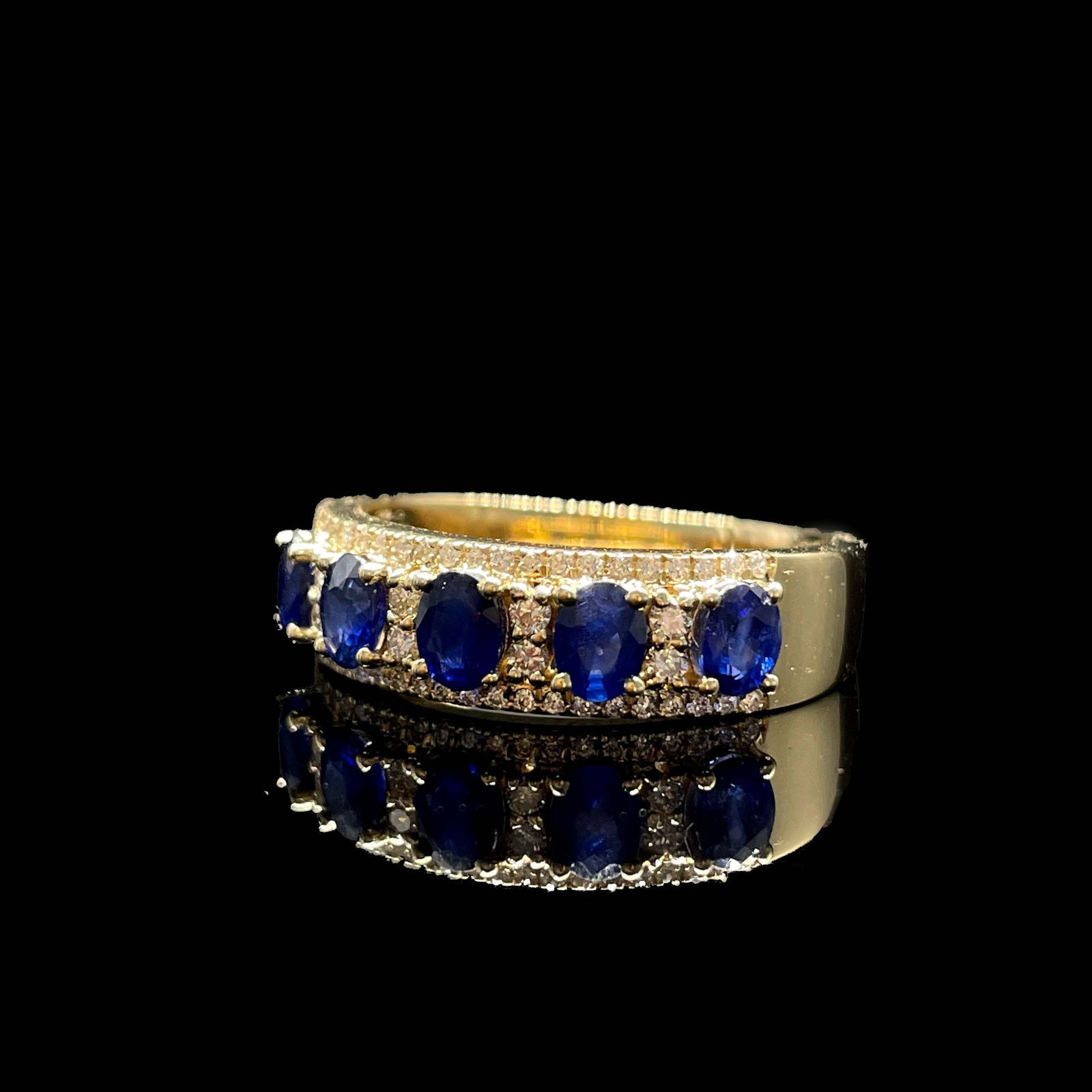14k Gold 1.43 Ctw Natural Sapphire & Diamond Ring - 3