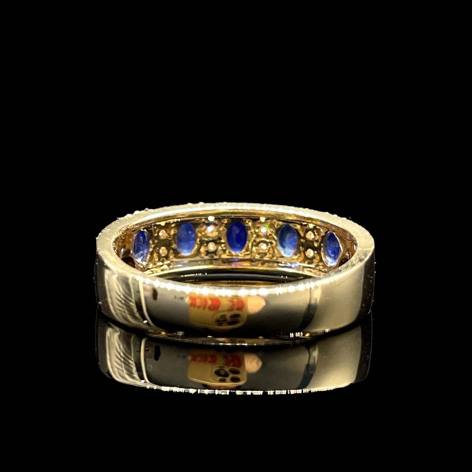 14k Gold 1.43 Ctw Natural Sapphire & Diamond Ring - 4