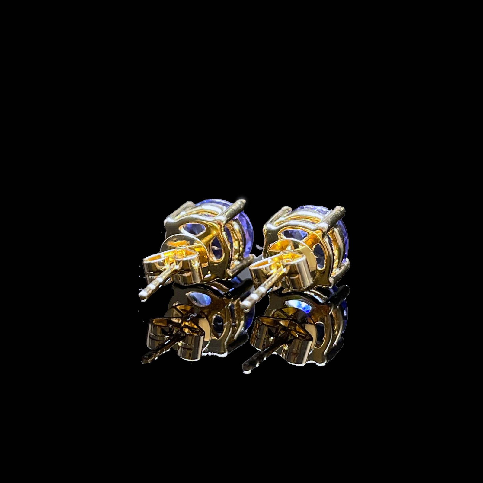 14k Gold 2.34 Ct Natural Tanzanite Earrings - 4
