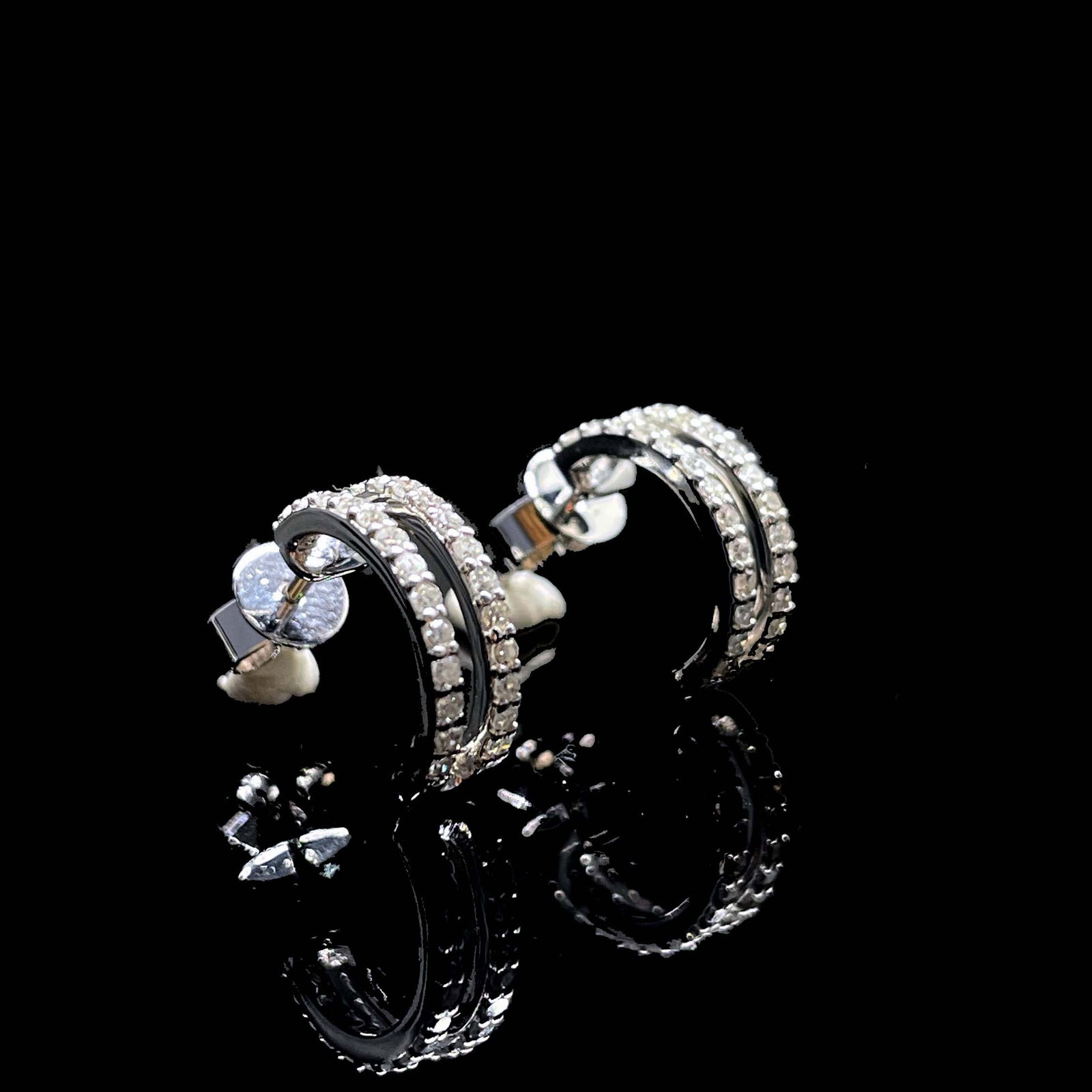 14k Gold 0.38 Ct Natural H Diamond Earrings - 2