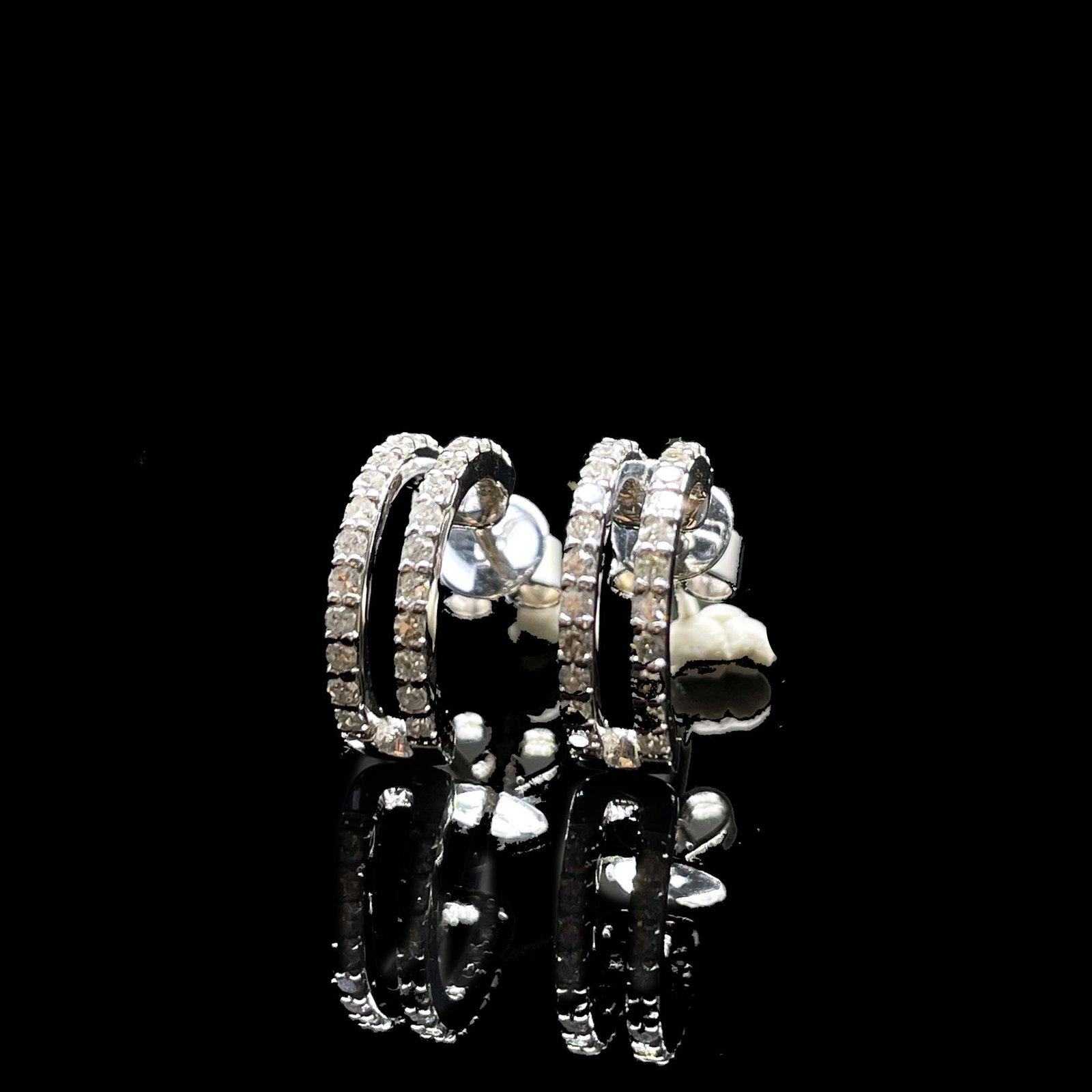 14k Gold 0.38 Ct Natural H Diamond Earrings - 3
