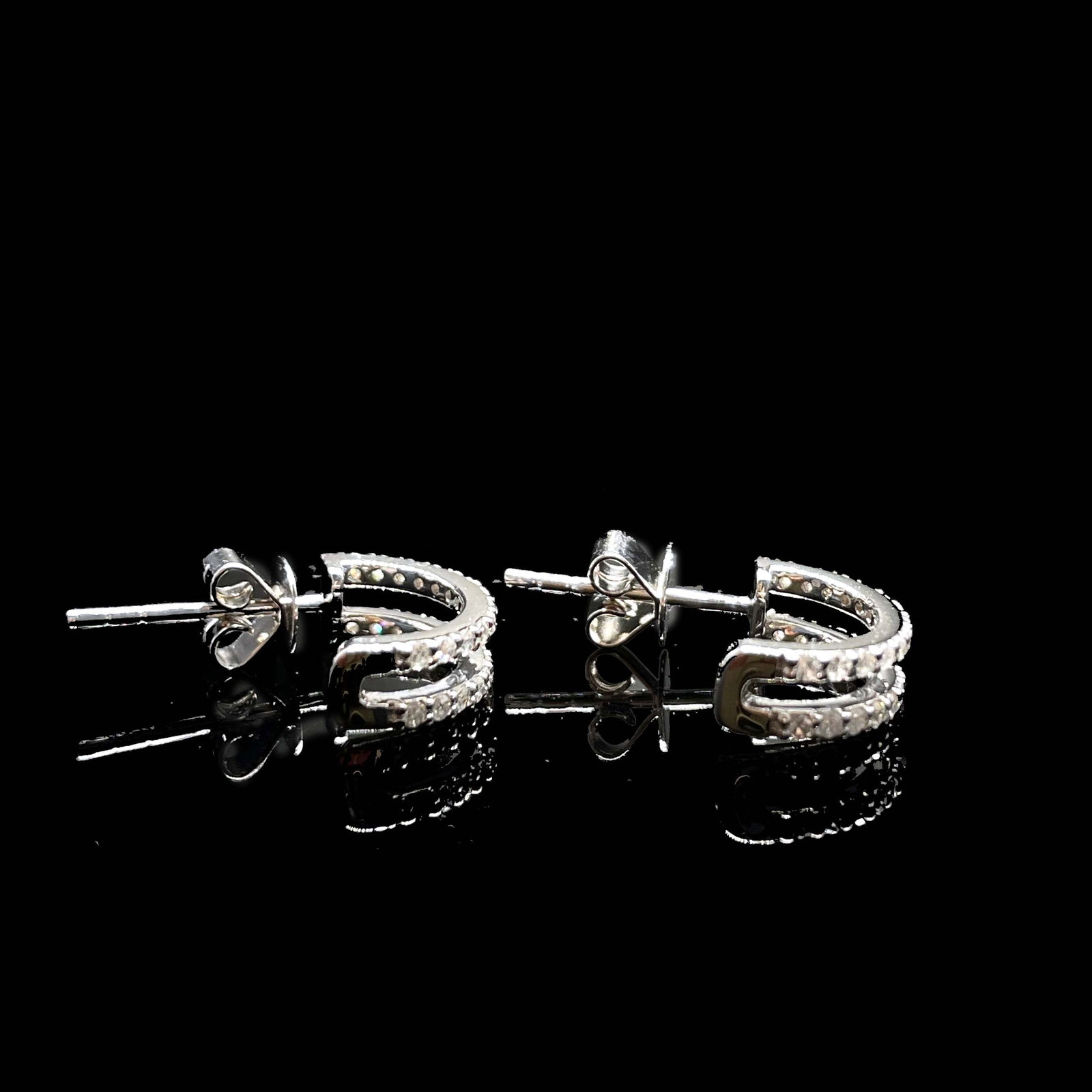 14k Gold 0.38 Ct Natural H Diamond Earrings - 4