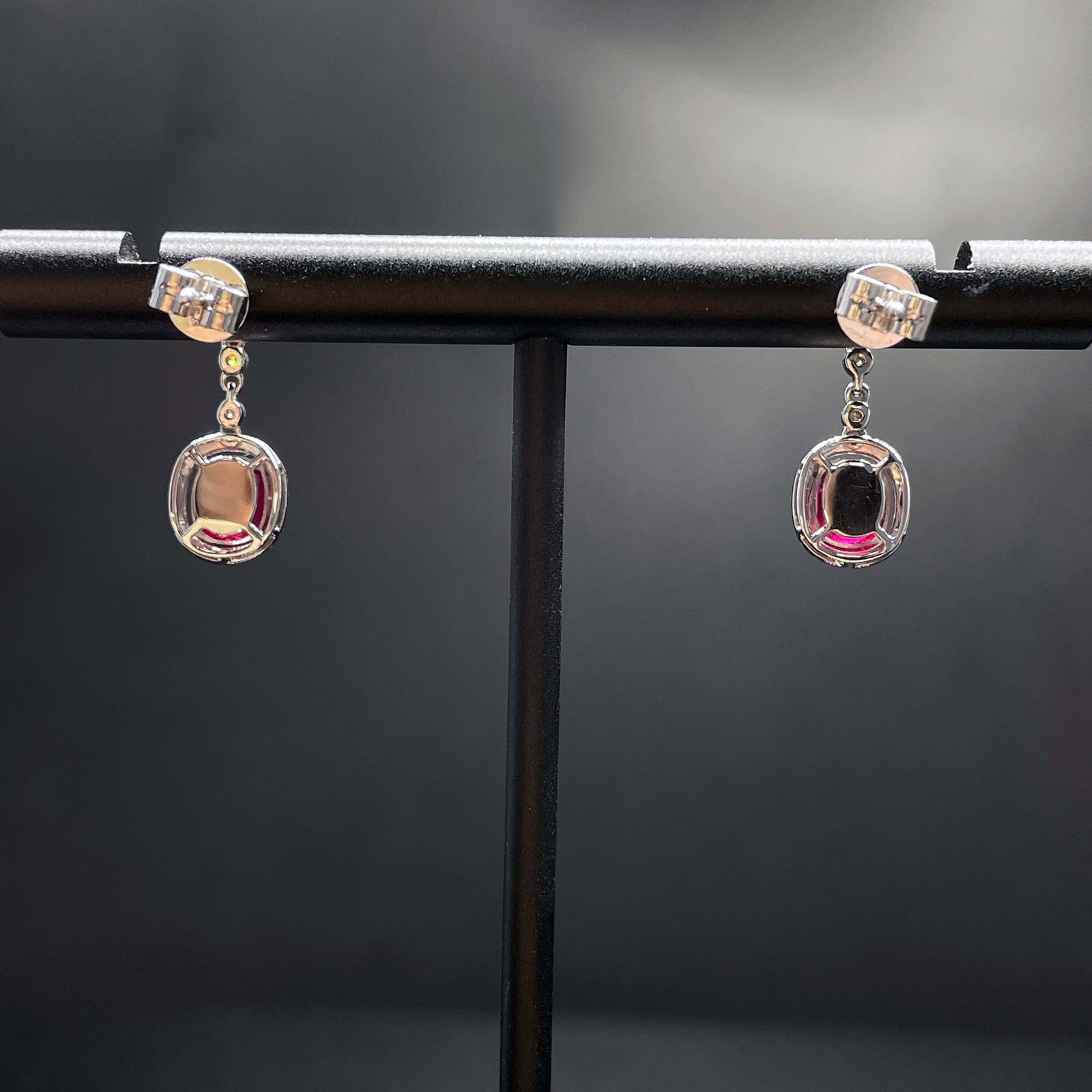 14k Gold 1.61 Ctw Natural Ruby & Diamond Earrings - 4