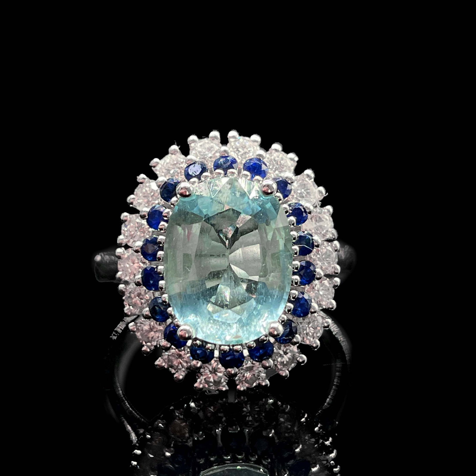 14k Gold 3.29 Ctw Natural Aquamarine & Diamond Ring - 3